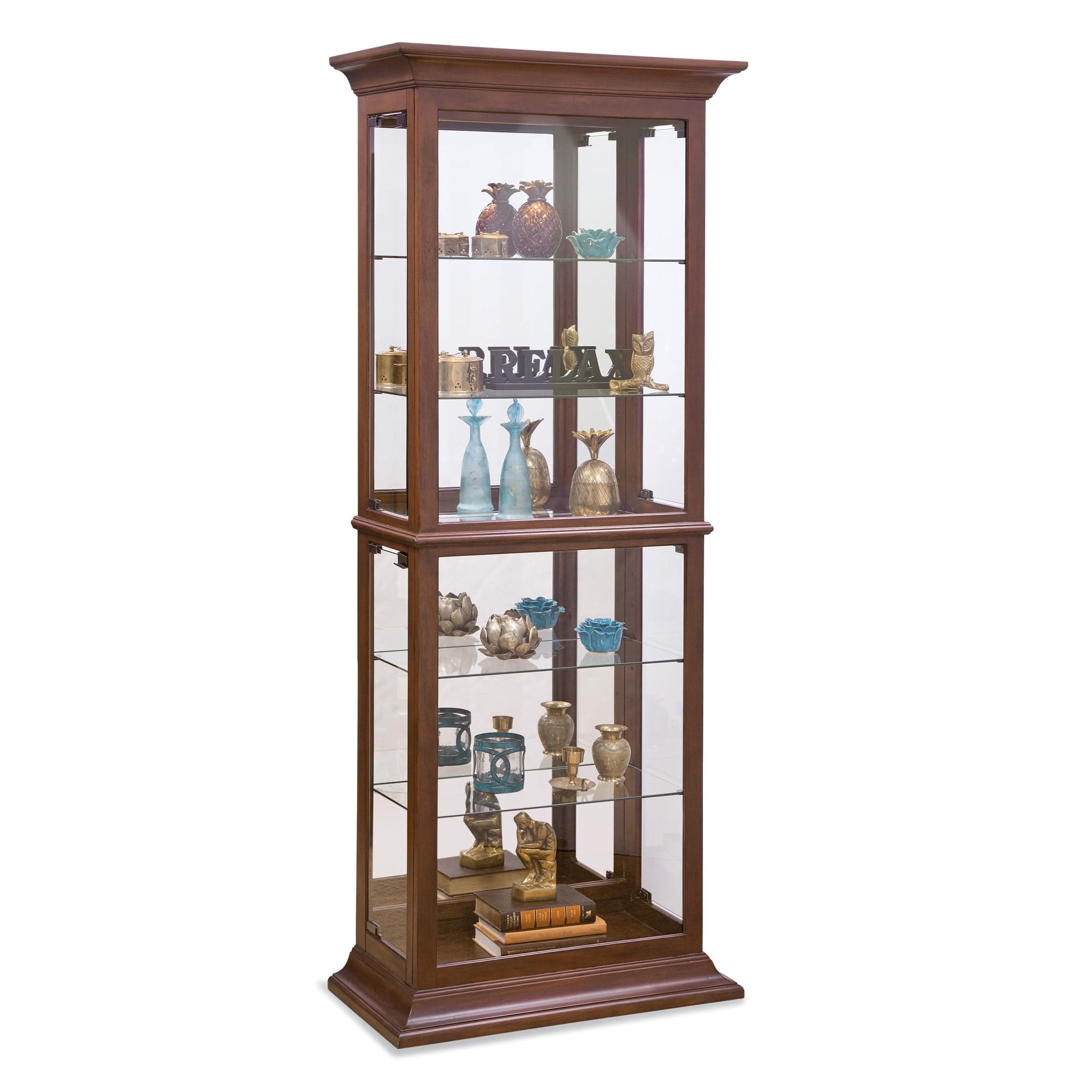 Fairfield II Curio Cabinet, Cherry Finish
