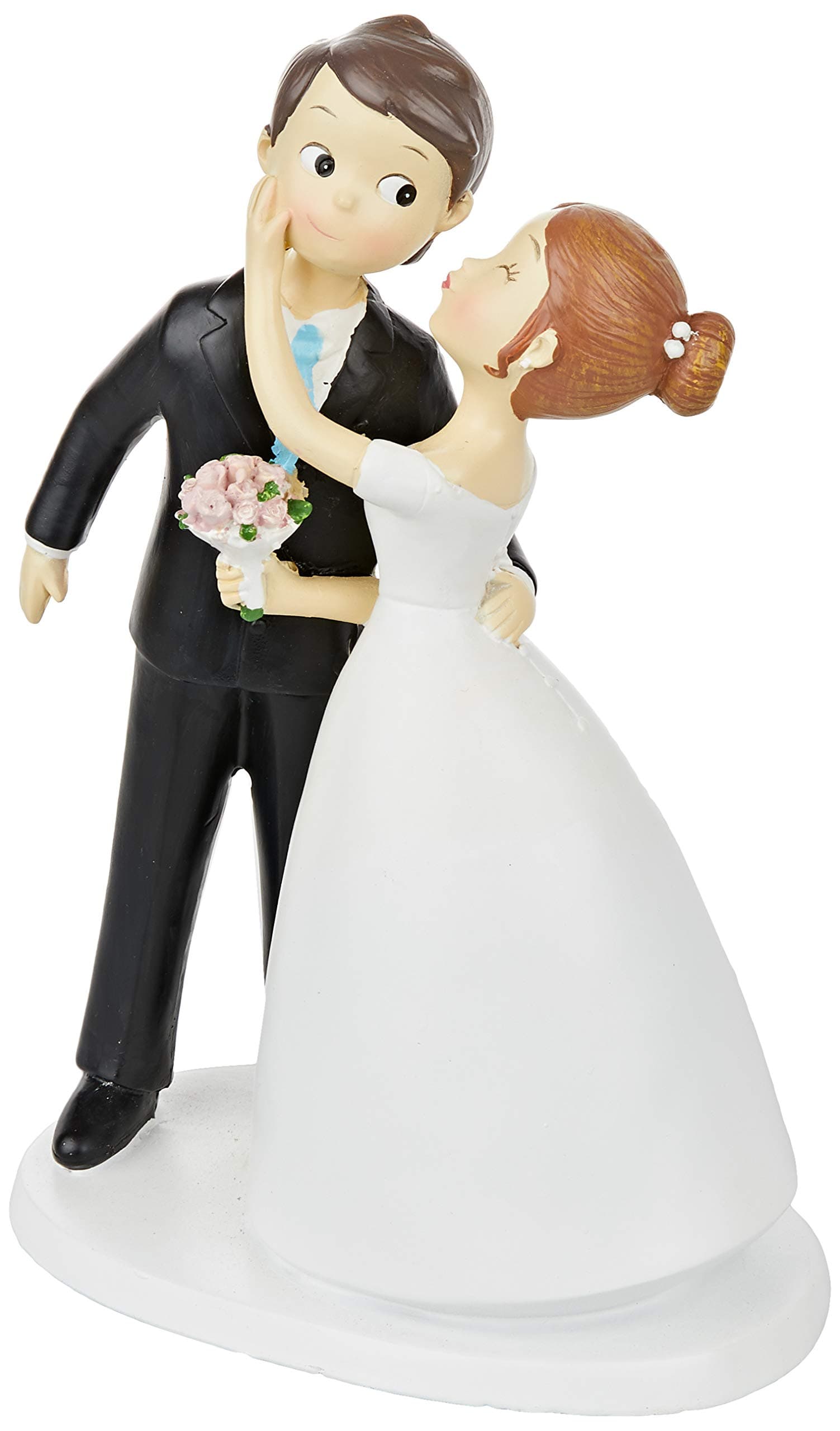 Mopec Y971 – Figure Cake Topper, Wedding Couple Kissing, 21 cm, Off White