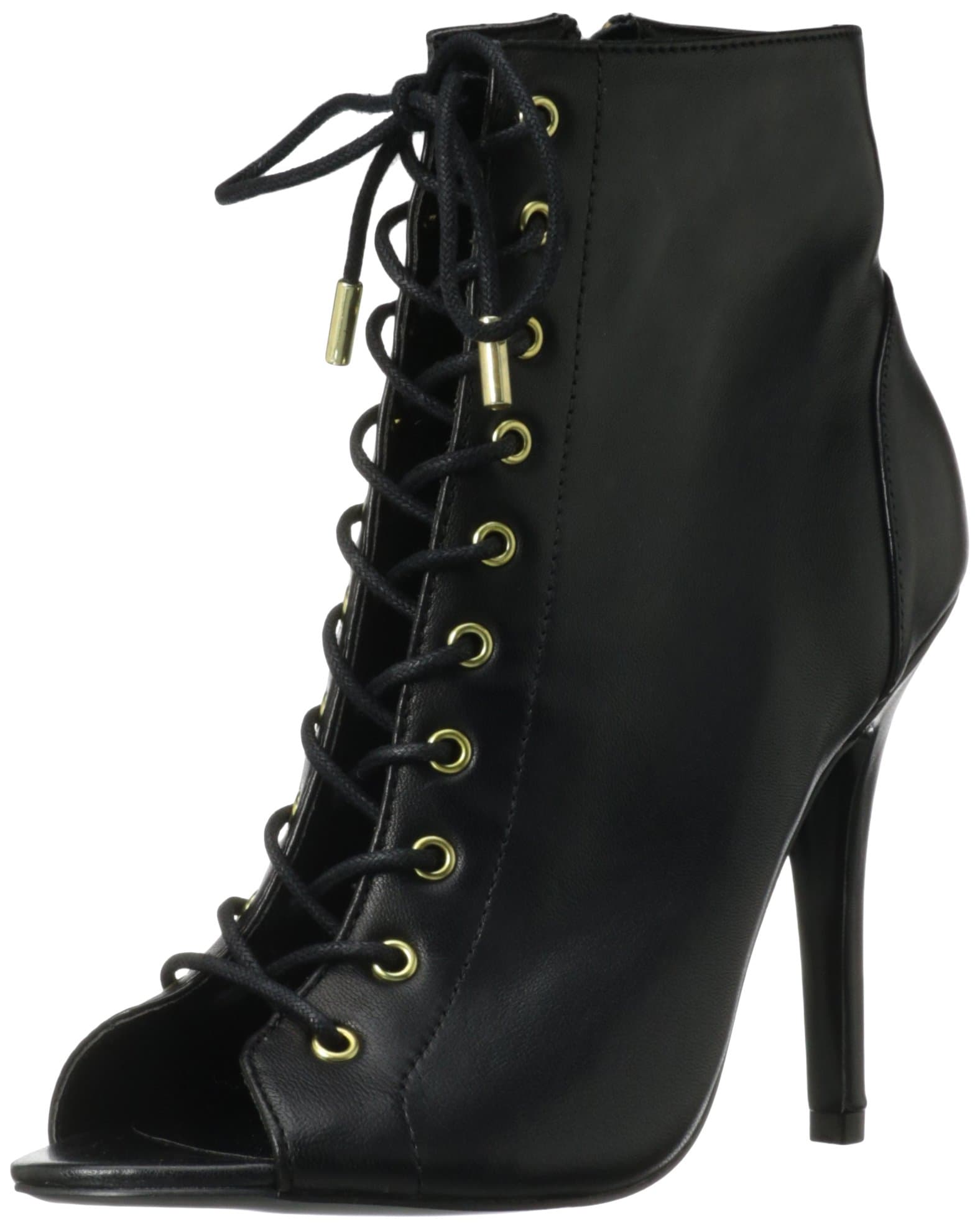 Steve Madden Women's Gladly Dress Pump,Black Leather,6.5 M US