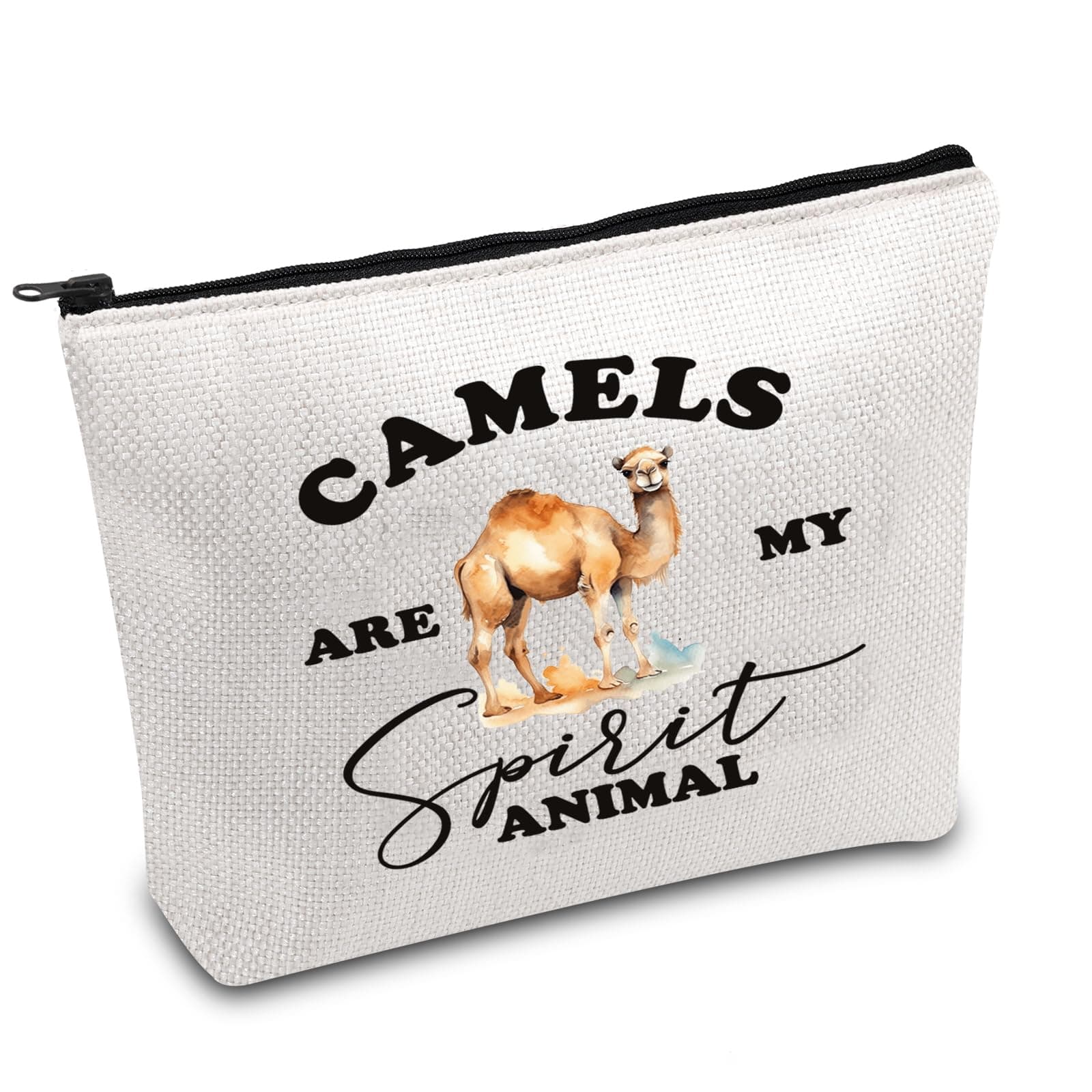 FOTAP Camels Gift Camel Lover Makeup Bag Camels Are My Spirit Animal Zipper Pouch Desert Animal Gift Desert Camels Quote Bag (CAMELS)