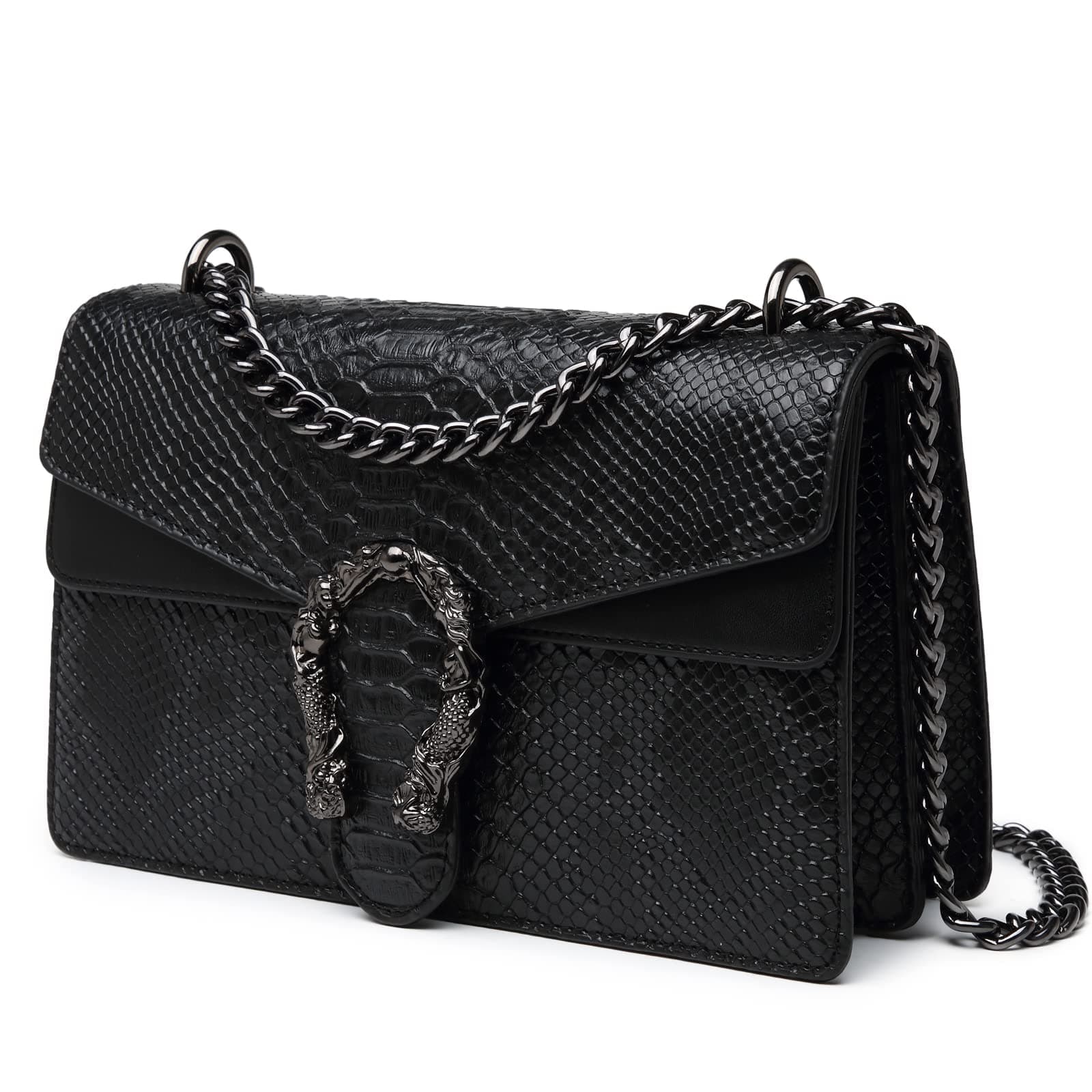 Crossbody Bags for Women - Snake Printed Clutch Purses Leather Chain Shoulder Bags Evening Handbags