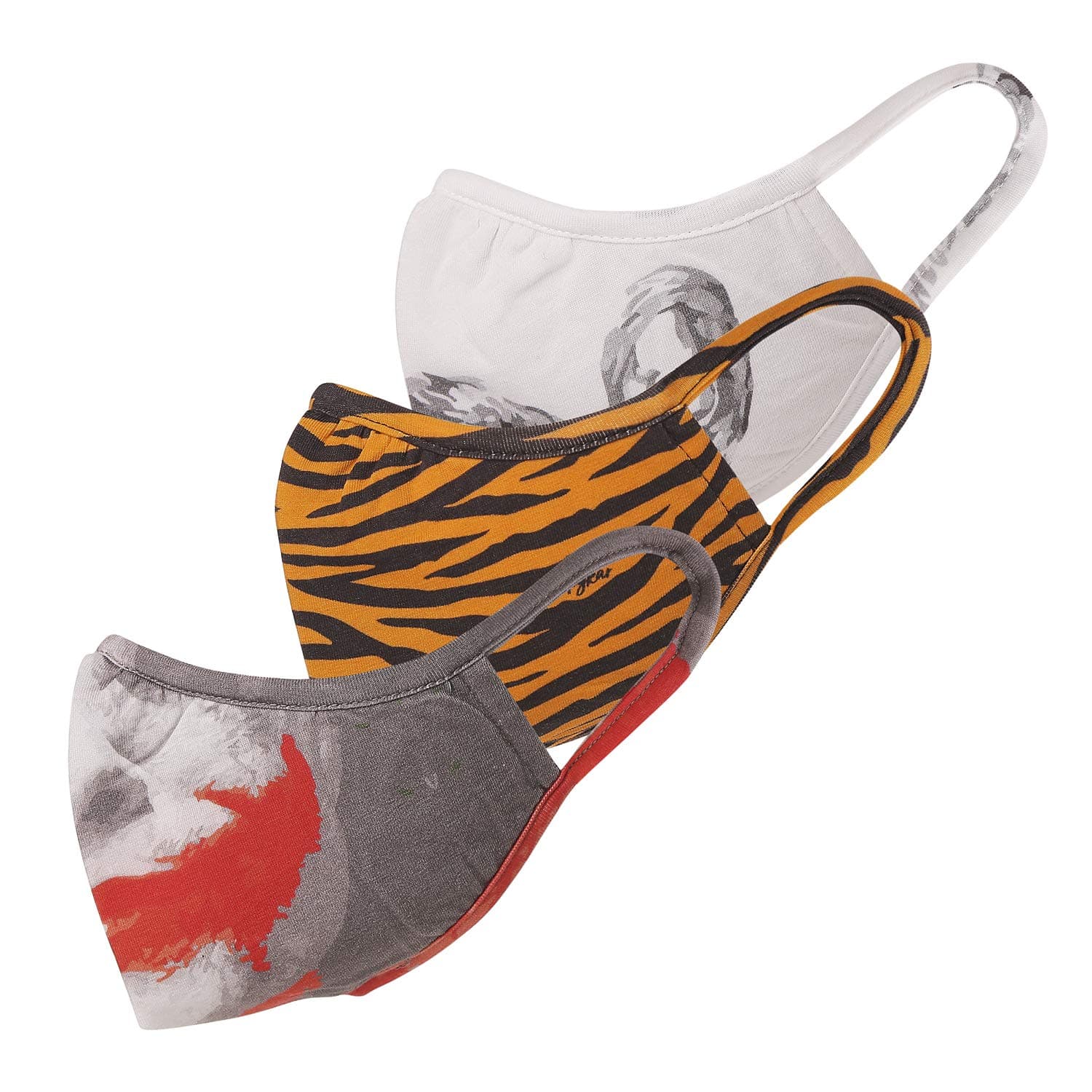 Men's Cotton Cloth Face Mask (Pack of 3) (SFM-CORE-C006_Assorted_3 Count (Pack of 1))