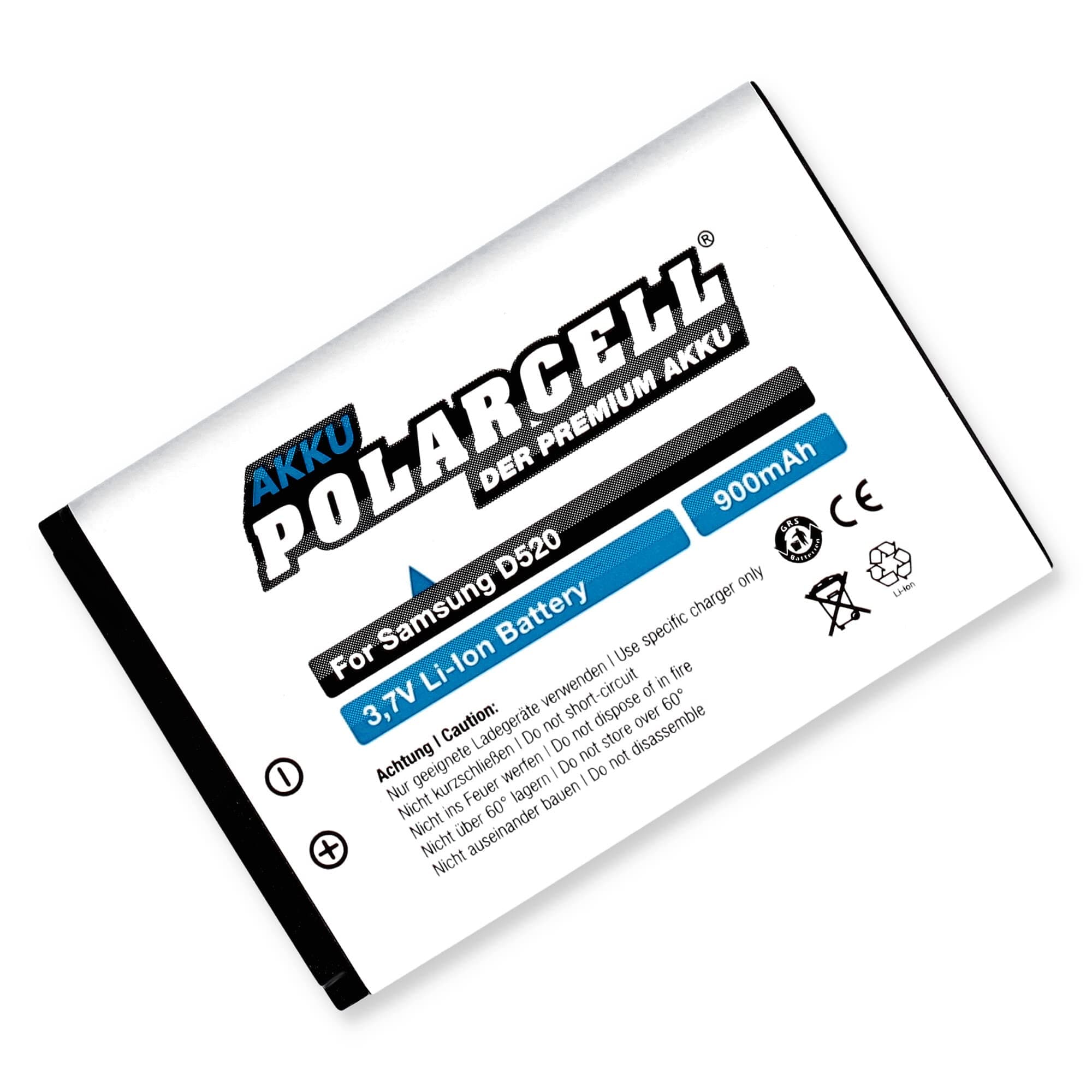 PolarCell Battery for Samsung SGH-D520 D720 D730 (900mAh / 3.3Wh BST3108BE AB463446BU