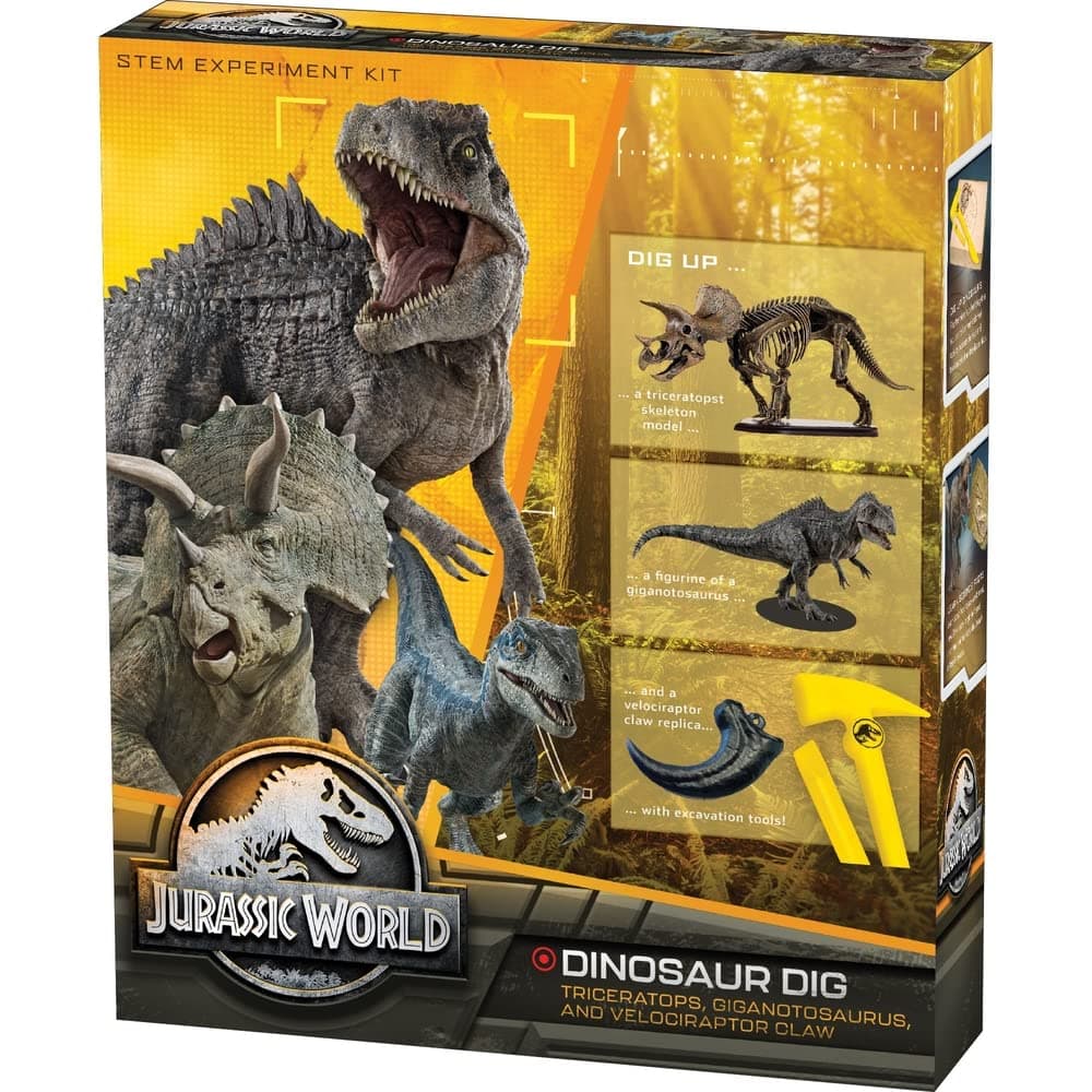 Jurassic World: Dinosaur Dig – Triceratops, Giganotosaurus & Velociraptor Claw | STEM Excavation Kit from Thames & Kosmos | Dig Prehistoric Treasures w/Custom Jurassic World Tools | Safe, Dust-Free