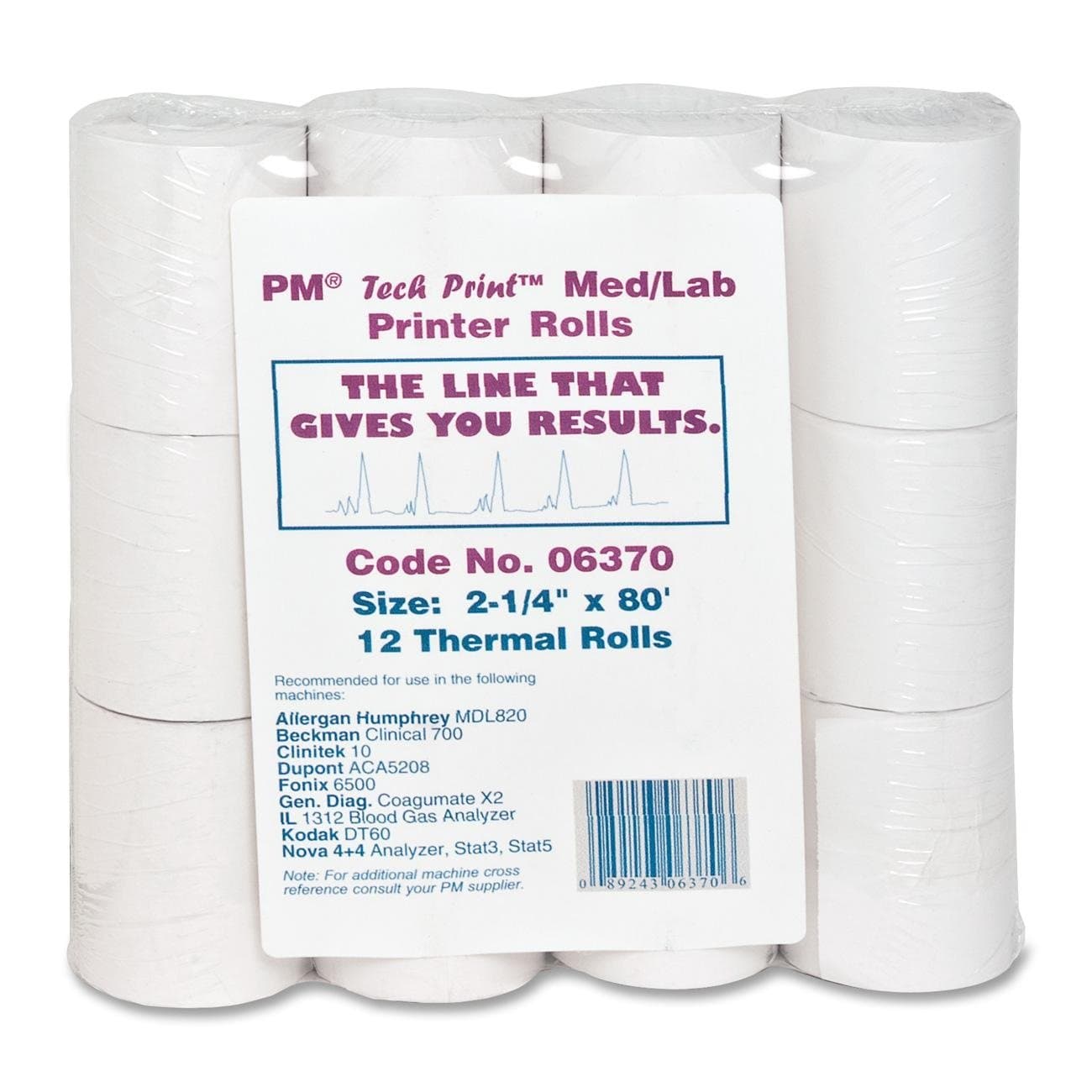 Accufax (Paper Mfr) Med/Lab Thermal Paper for Ultrasound Machines, 2-1/4in x 80` Roll 12/ctn (Case of 3)