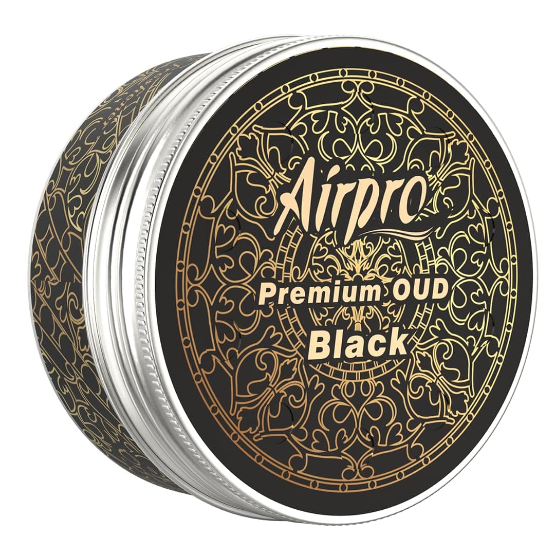 Airpro Oud Black Car Perfume | Luxury Oud Car Air Freshener in Premium Tin Can | Long Lasting Strong Car Perfume | Car Odour Eliminator | Car Perfume for Men | Car Accessories Interior