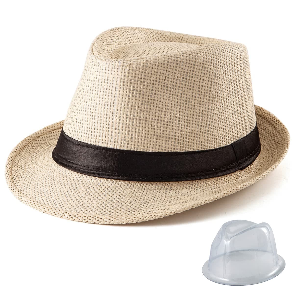 LADYBRO Straw Fedora Hats for Men - Women Hat Summer Beach Hat Men Straw Hat Trilby Hat