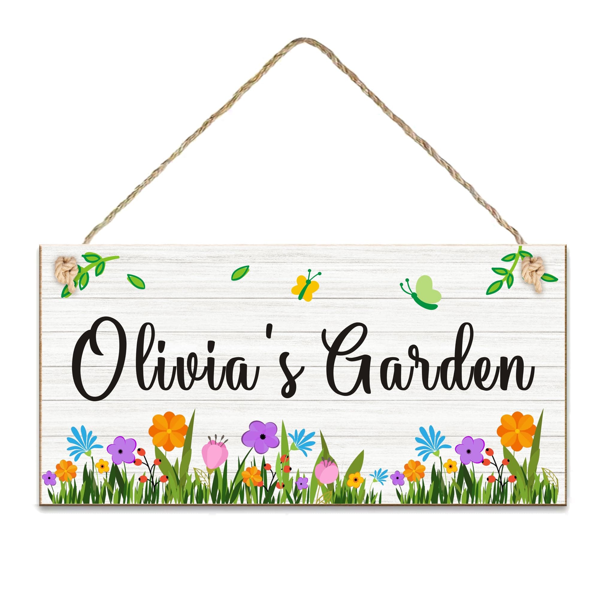 Personalised Garden Signs Custom Wooden Garden Signs Plaques for Outside Welcome Sign Gifts Yard Signs Hanging Wall Plaque Garden Rules Door Sign Home Decor(Design 2)