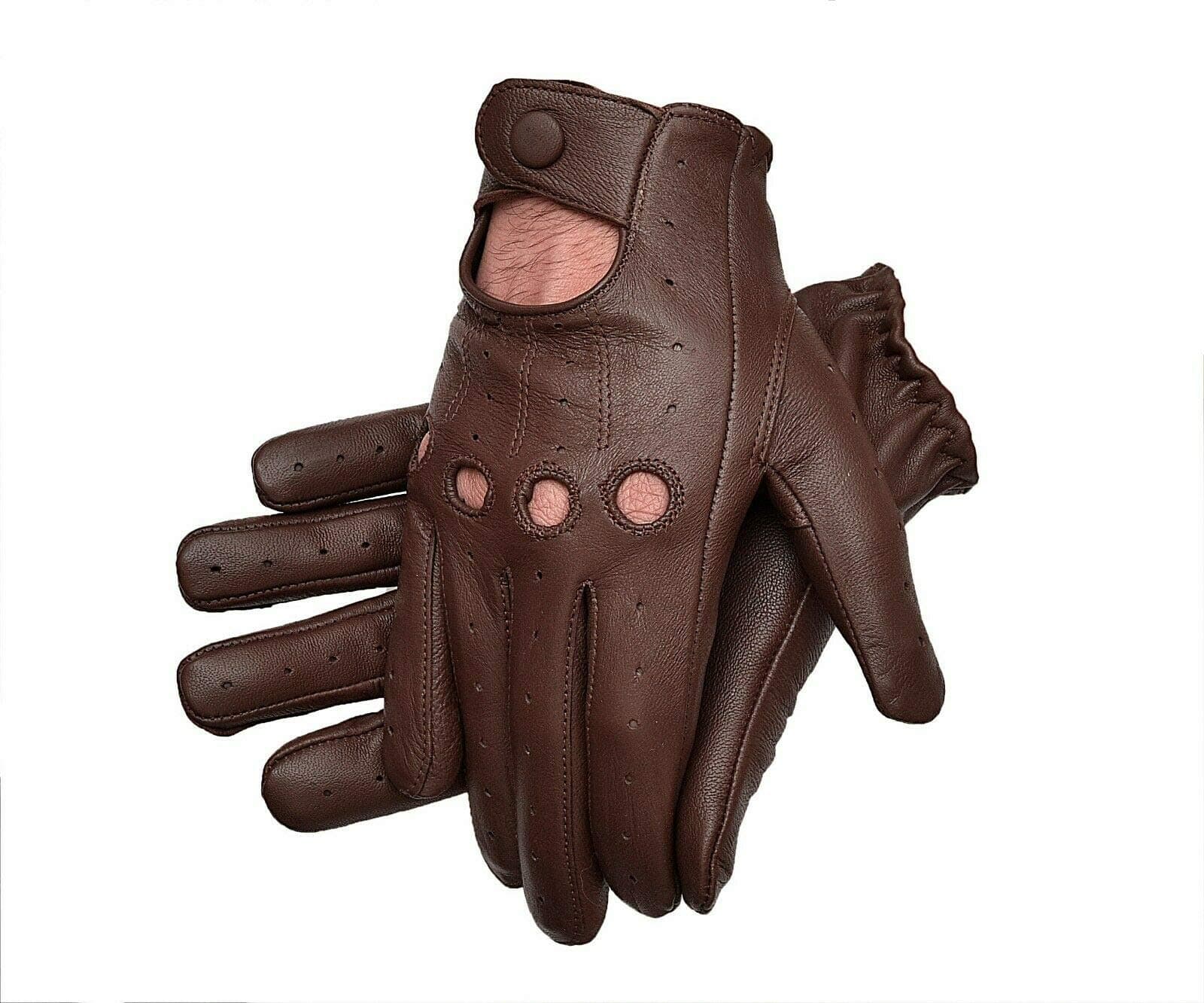 Men Leather Driving Gloves For Driving Riding Trucking automobolist Costume Fashion