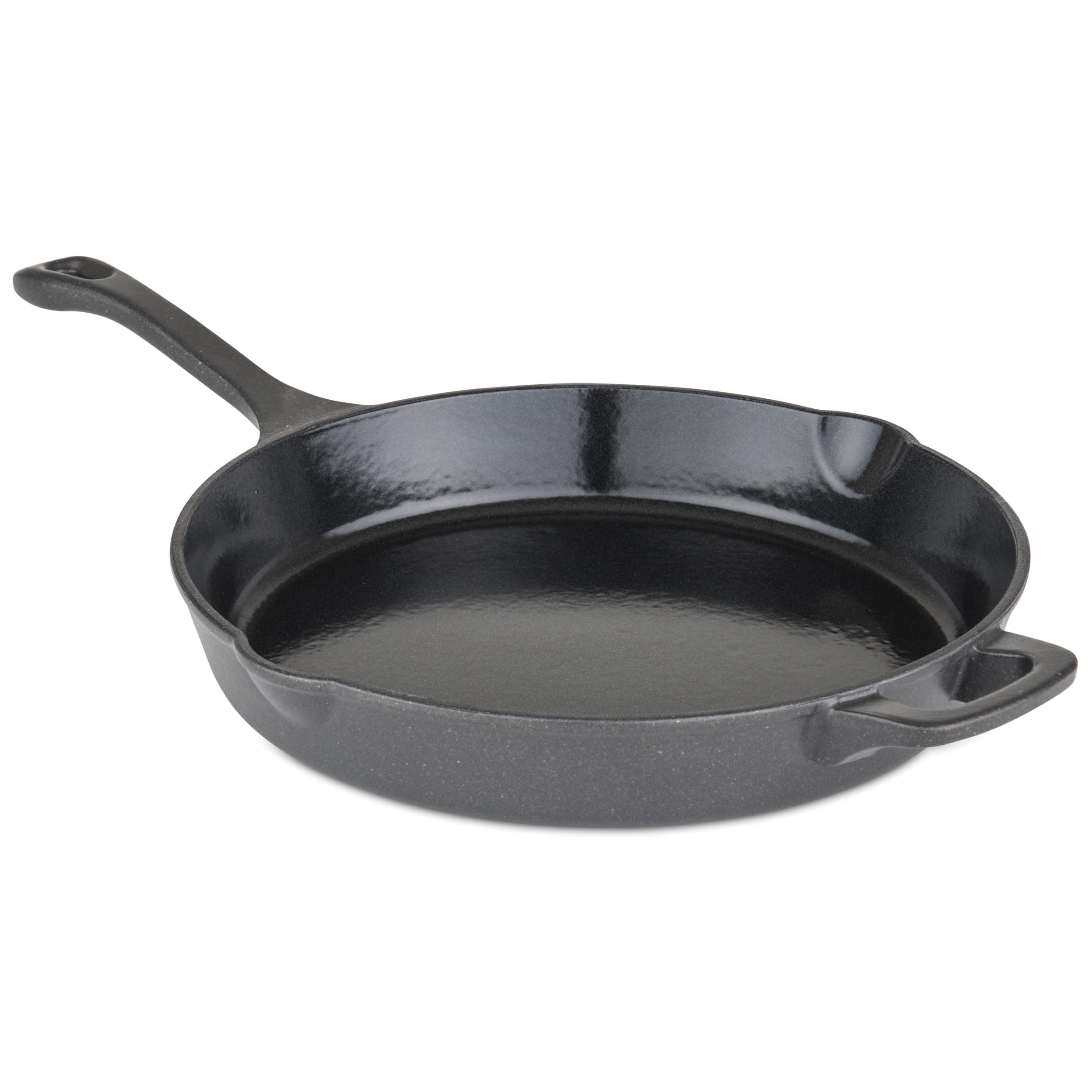 Cast Iron Skillet, 12 Inch Enameled Frying Pan, Kitchen Cookware, Charcoal