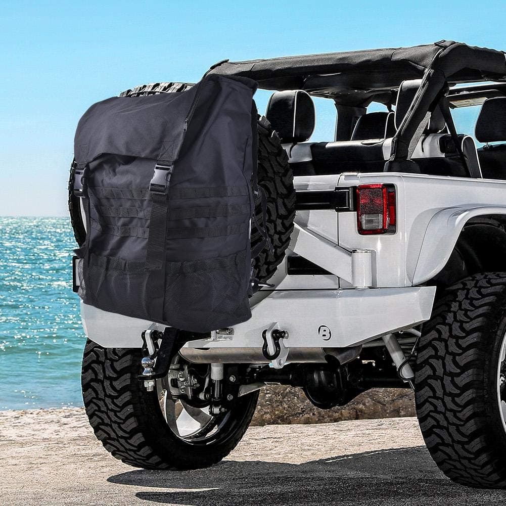 Depruies Spare Tire Trash Bag Backpack for JK JKU YJ TJ Cargo Storage Bag Foldable Trash Bag/Storage Bag for Camping, Beach, Mudding