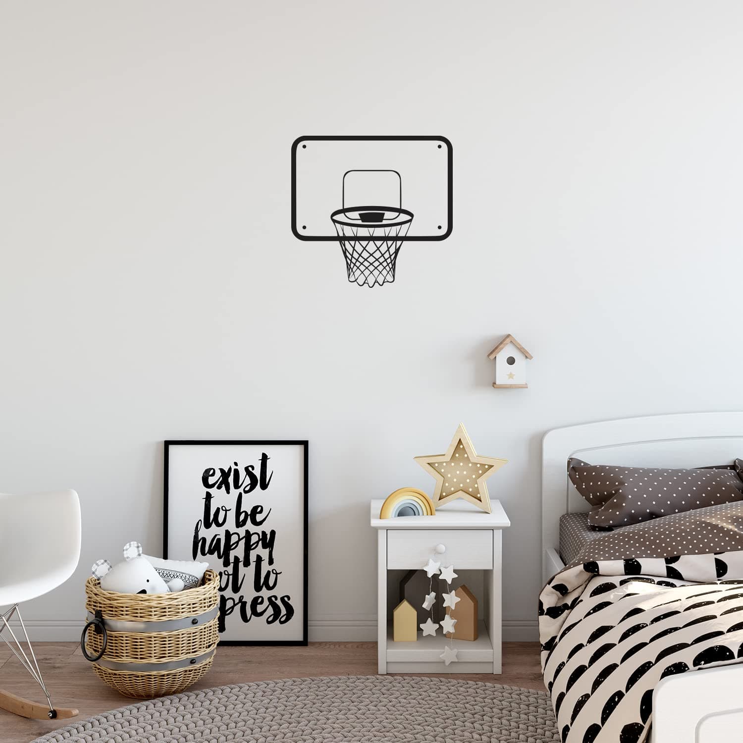 Vinyl Wall Art Decal - Basketball Backboard - 16.5" x 17.5" - Trendy Fun Motivational Basketball Quote Sticker for School Classroom College Office Sport Bar Storefront Gym Fitness Decor (Black)
