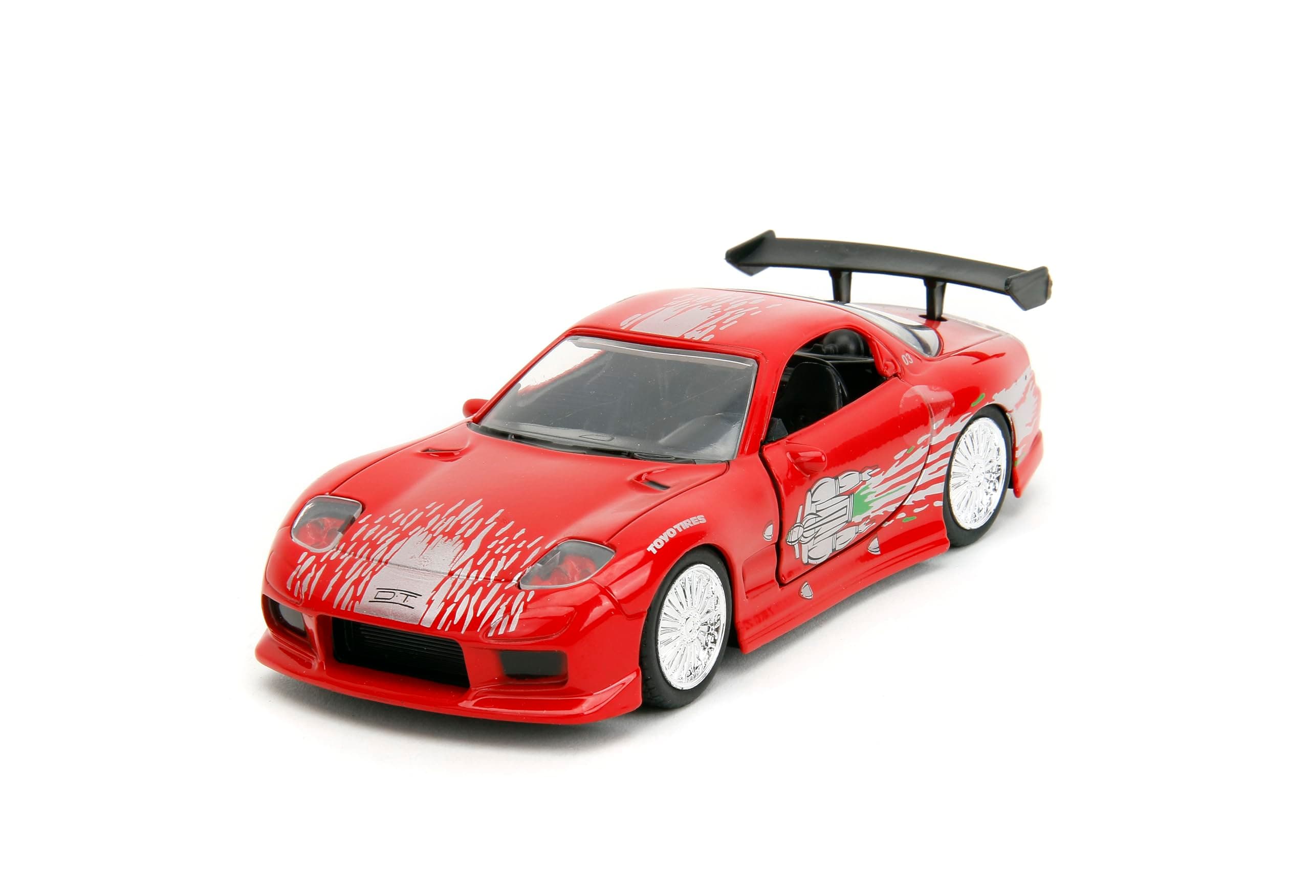 Jada Toys Kids Fast and Furious 1:32 Scale 1993 Mazda RX-7 FD3S-Wide Body Diecast Car, Red, Age 8 Years+