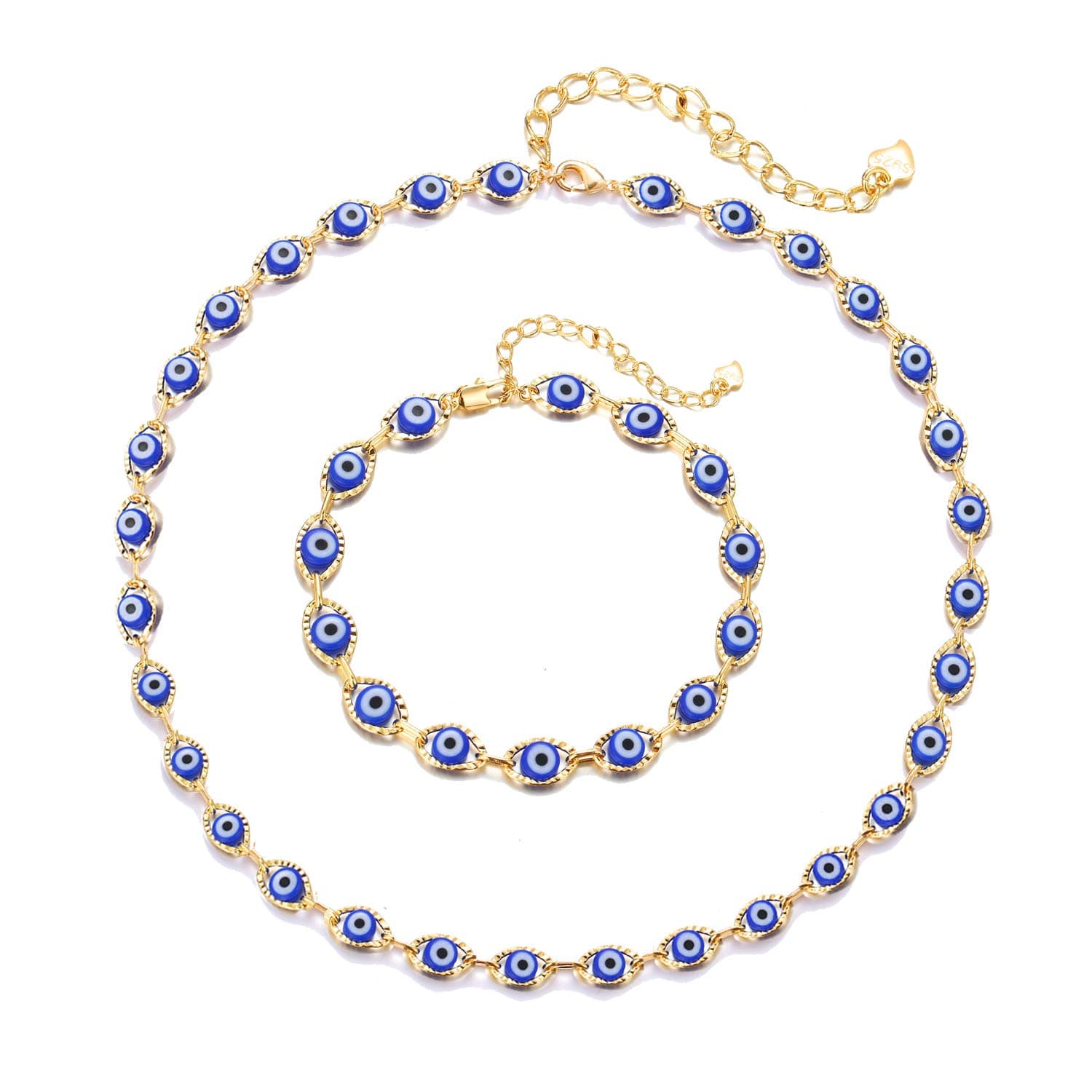 choice of allEvil Eye Choker Necklace and Bracelet Set for Women Blue Evil Eye Bracelets for Girls