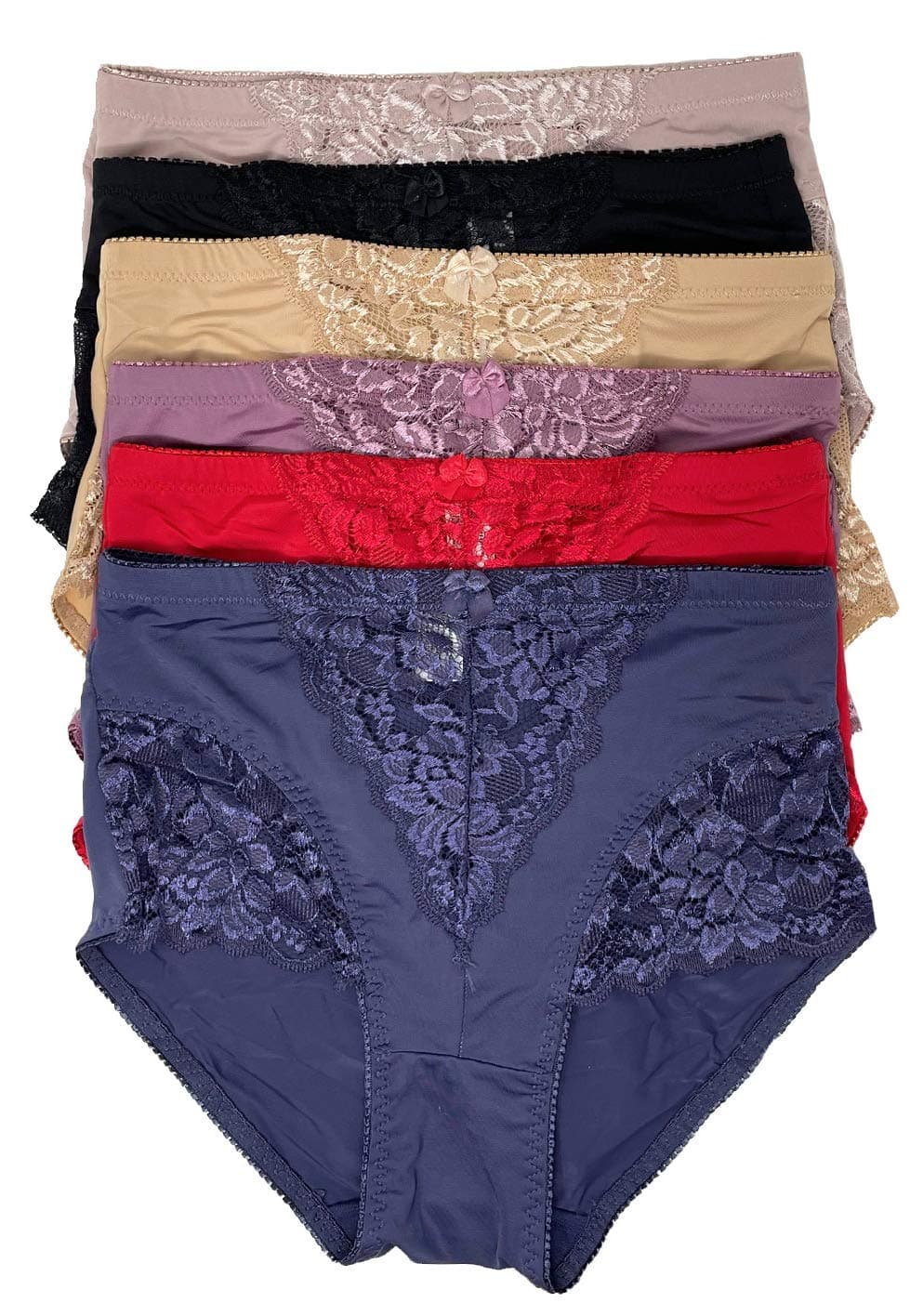 Women's 6 Pack High Waist Cool Feel Brief Underwear Panties S-5xl
