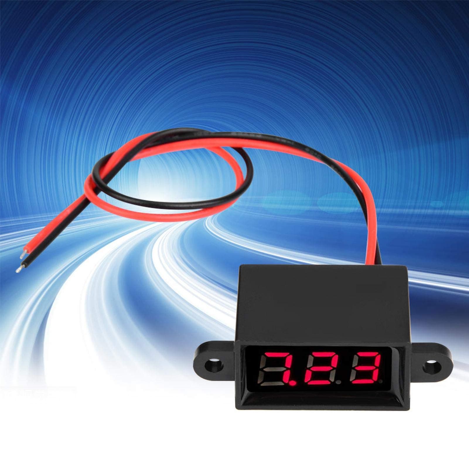 0.28inch LED Display Two Wire Digital Voltmeter DC 3.0-30V for Home for Indoor with Input Voltage 3.0-30V(Font Backlit red)