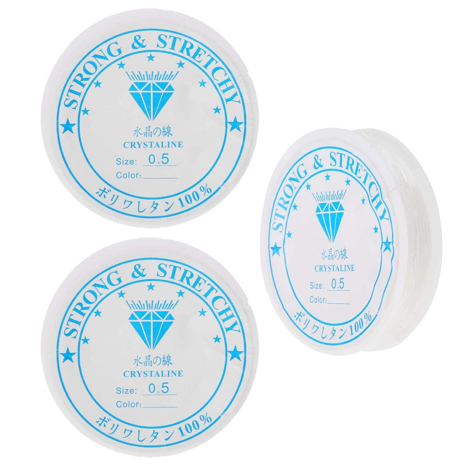 Jc.upin Clear Elastic Thread,3 Rolls Bracelet String Bracelet Making,Crystal Tec Elastic String,Durable & Strong Bead Thread,Bracelet Elastic Cord Jewellery Making & DIY Necklaces,Crafts (0.5mmx13m)