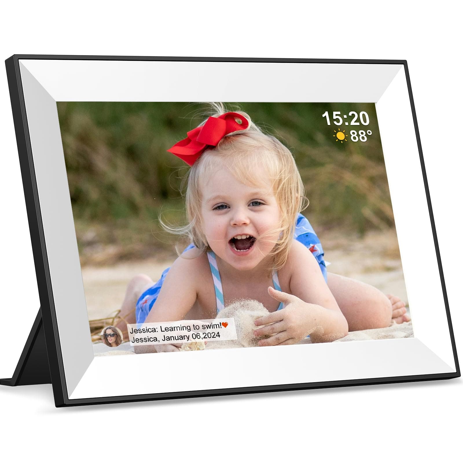 Fameo Digital Picture Frame,WiFi Digital Photo Frame with 10.1 Inch 1280x800 IPS Touch Screen,Easy Load from Phone 32GB Digital Frame,Auto Rotating Pohto/Video by Electronic Picture Frame,Best Gift