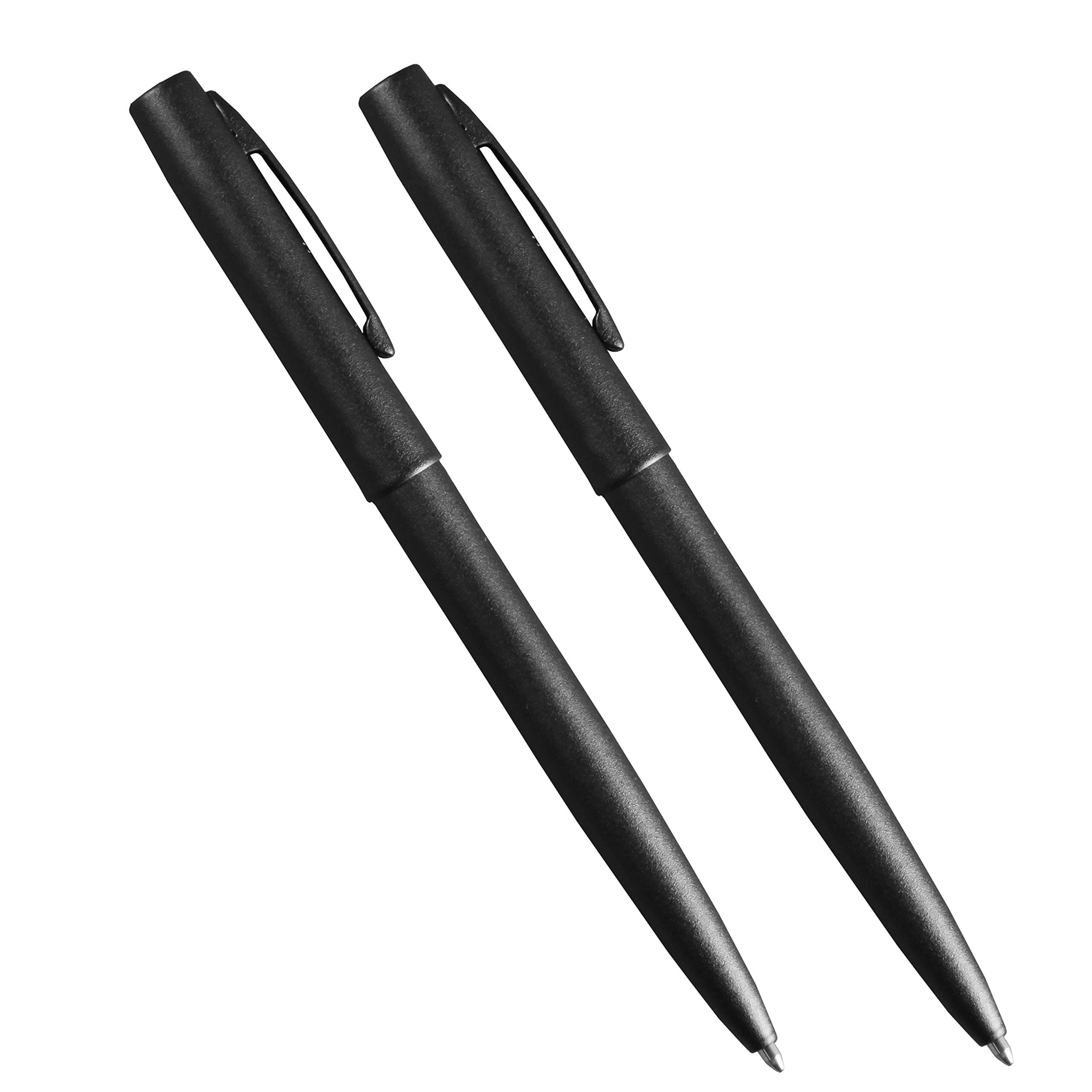 Weatherproof Black Metal Clicker Pen, Black Ink, 2 Pack (No. 97-2)