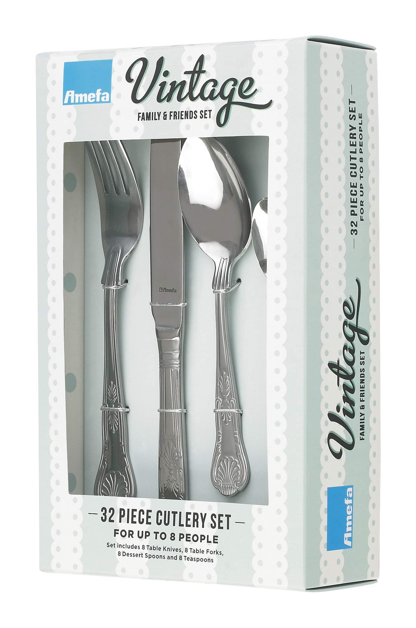 Kings Stainless Steel Cutlery Set 32 Piece 8 Person