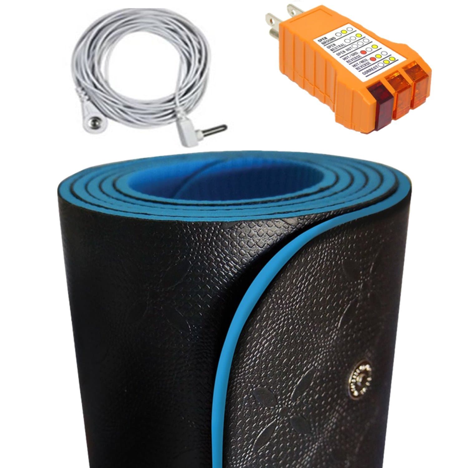 Earthing Yoga Mat - Universal Earthing Grounding Mat (Large Size); Meditation Mat Earth Yoga Mat: More Effective Than Antiinflammatory Supplements (Blue)