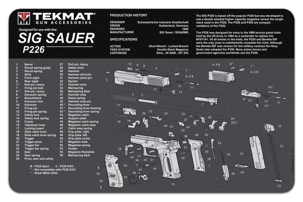 TekMat Gun Cleaning Mat 15"x20" - SIG SAUER P226