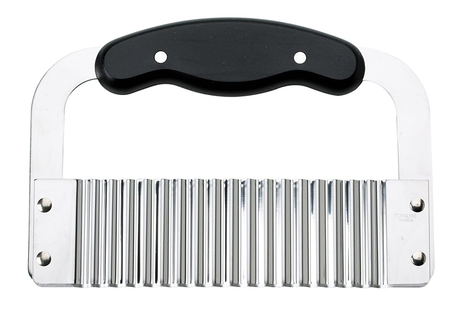 HIC Kitchen Crinkle-Cut Wave Slicer French Fry Vegetable Cutter, Stainless Steel Blade