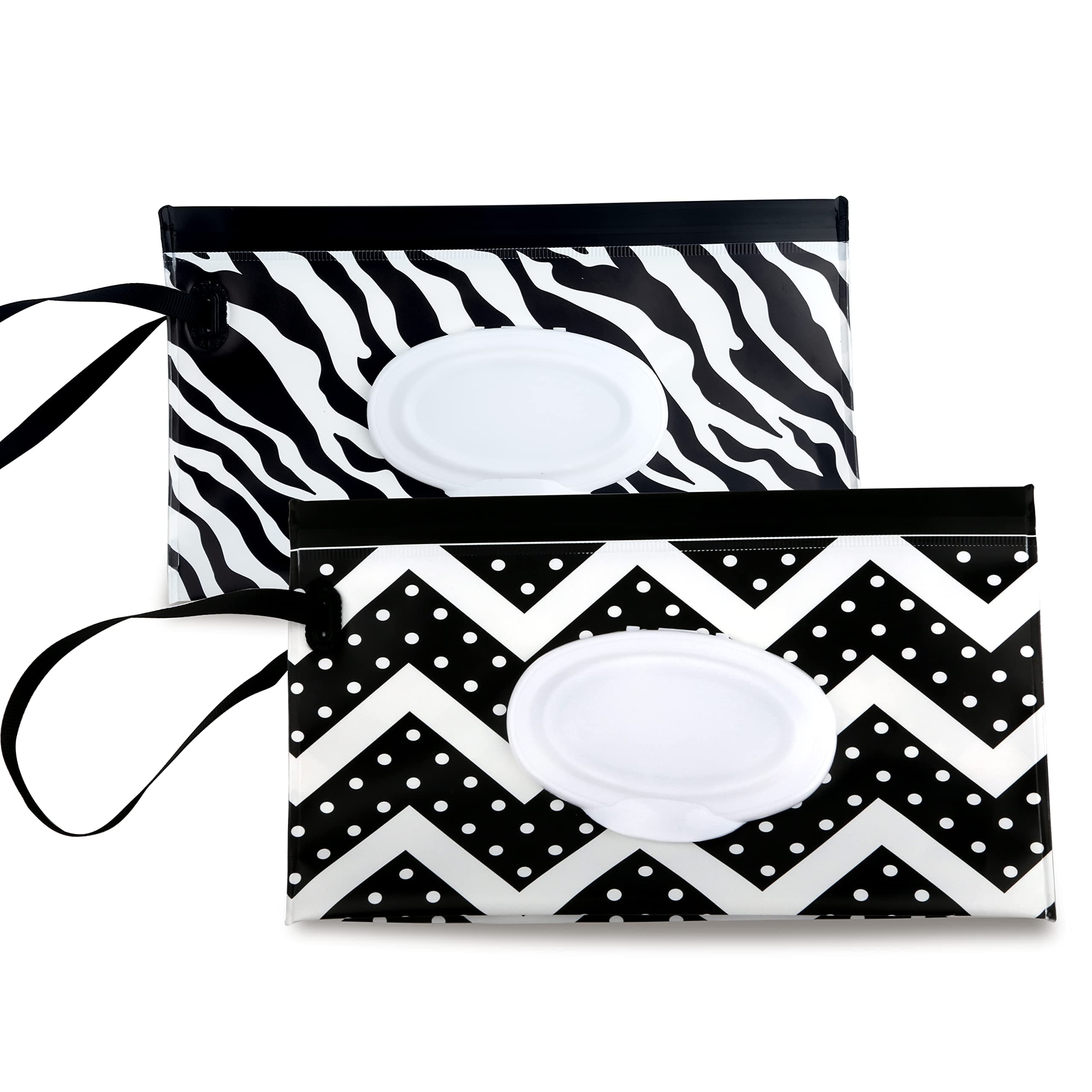 Baby Wipe Holder,Refillable Wipes Dispenser,Travel Wipe Holder Case,Reusable Wet Wipes Pouch,Wipe Container for Diaper Bag(2Pack)