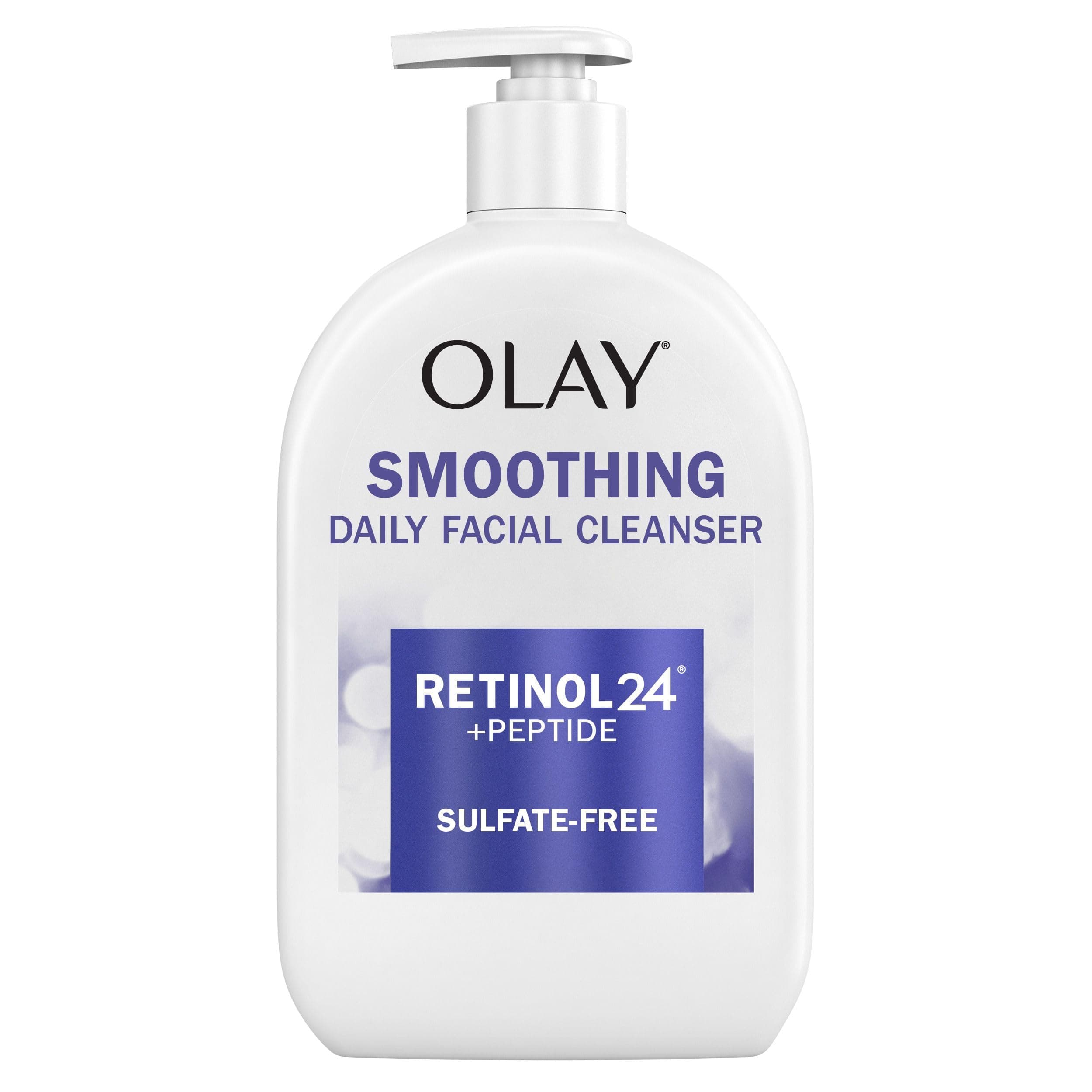 - Olay Face Wash, Daily Facial Cleanser with Retinol, Peptides & Glycerin - Smoothing, Noursihes Skin Surface, Hydrates while Cleansing - Sulfate-Free, Paraben-Free, 16 Oz