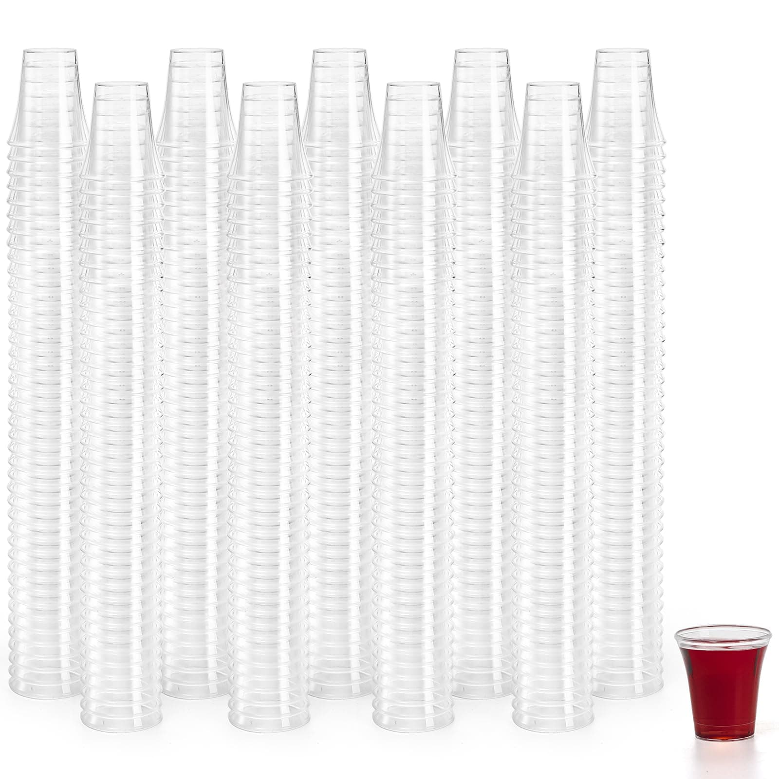 Lawei 1000 Pack Communion Cups 0.5oz Reusable Clear Shot Cups, Fits Standard Communion Trays, Plastic Shot Glasses Strong Durable Hard Plastic, Clear