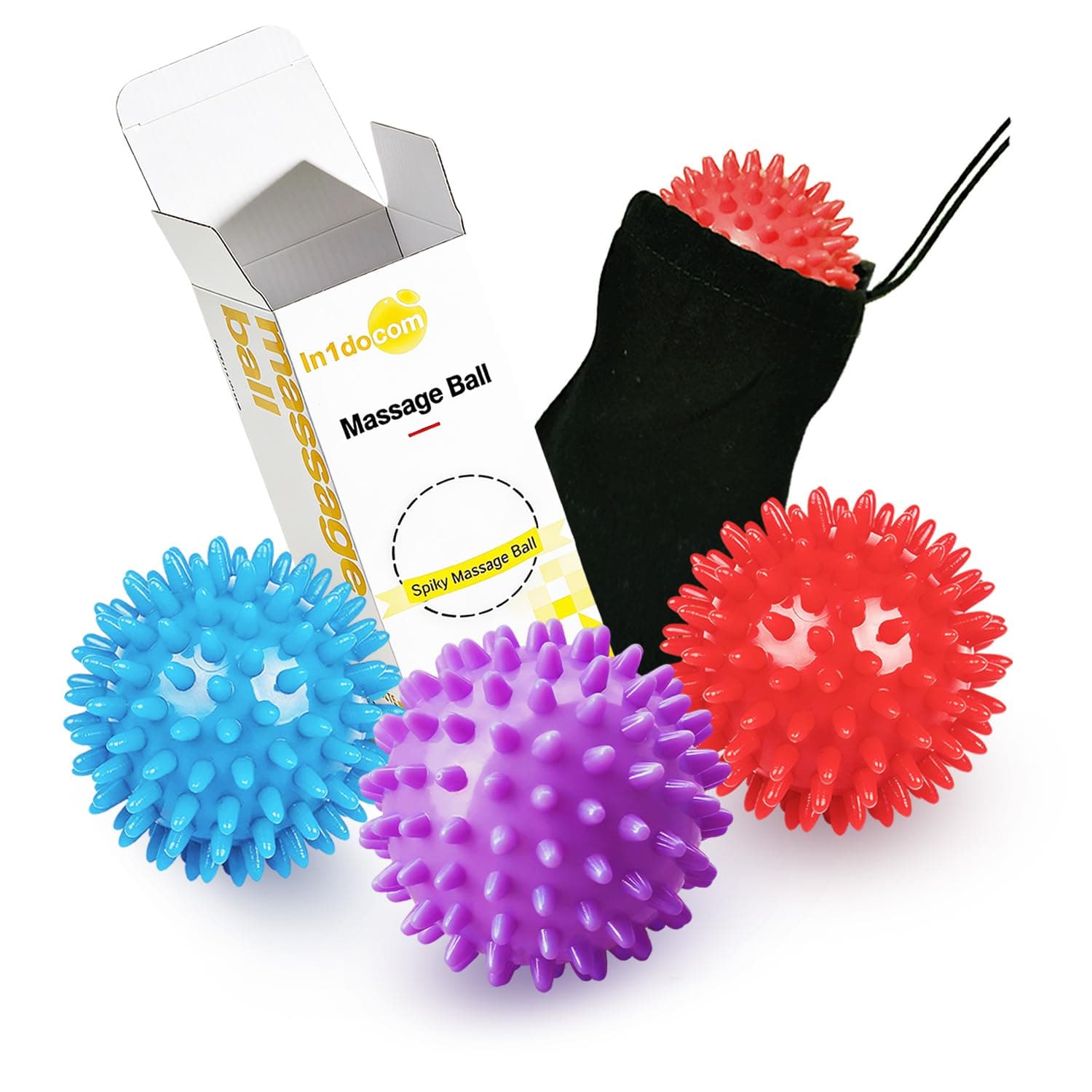 3-Pack Massage Balls for Office Workers with Different Hardness for Daily Muscle Relief