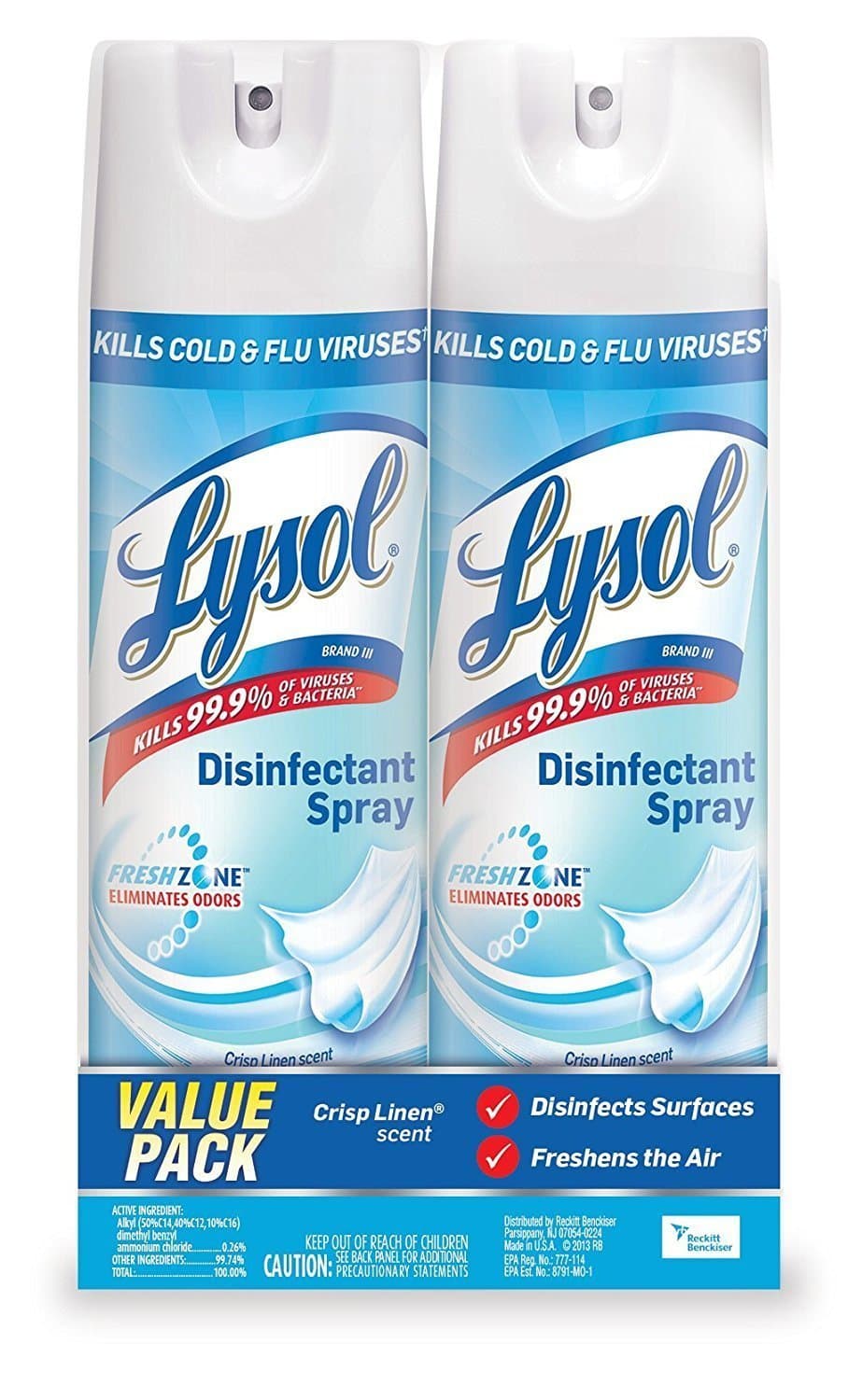 Lysol Crisp Linen Spray, 4 PACK, blue  Lysol Toilet Bowl Cleaner with Lime and Rust Remover, 24 Ounce (Pack of 3)  Mr. Clean Multipurpose Cleaning Solution with Febreze, 128 oz. Capacity Bottle, Meadows and Rain Scent  Mr. Clean Magic Eraser, Oven, Kitchen, and Shoe Cleaner, Cleaning Pads with Durafoam, 10 Count  Lysol Automatic Toilet Bowl Cleaner, Lavender, 6 Count