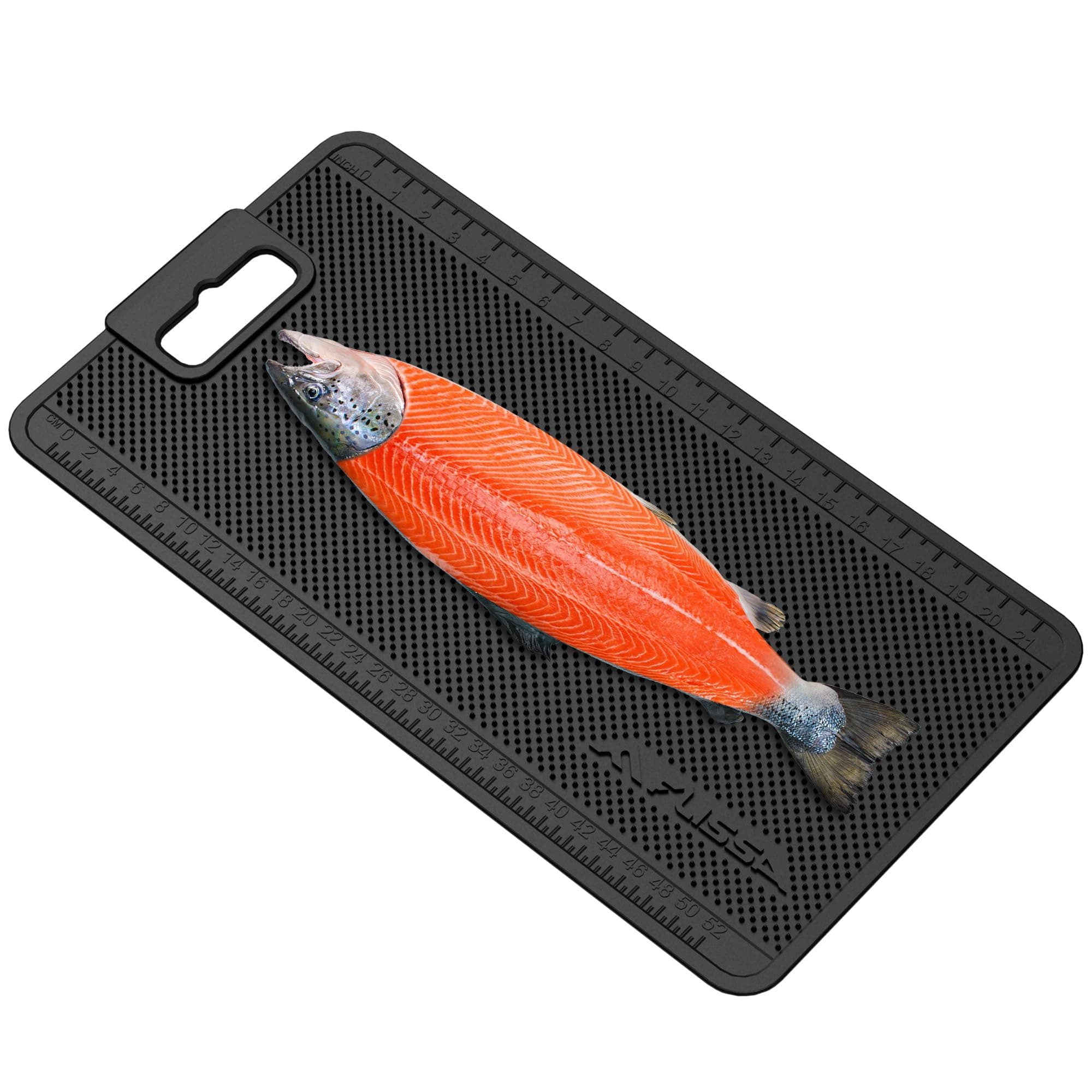 FLISSA Nonslip Fish Fillet Mat with Measuring Scale, Durable & Portable Fish Cleaning Mat for Easy Filleting, Large Fish Mat for Fish Cleaning and Cutting Board，24"*13"