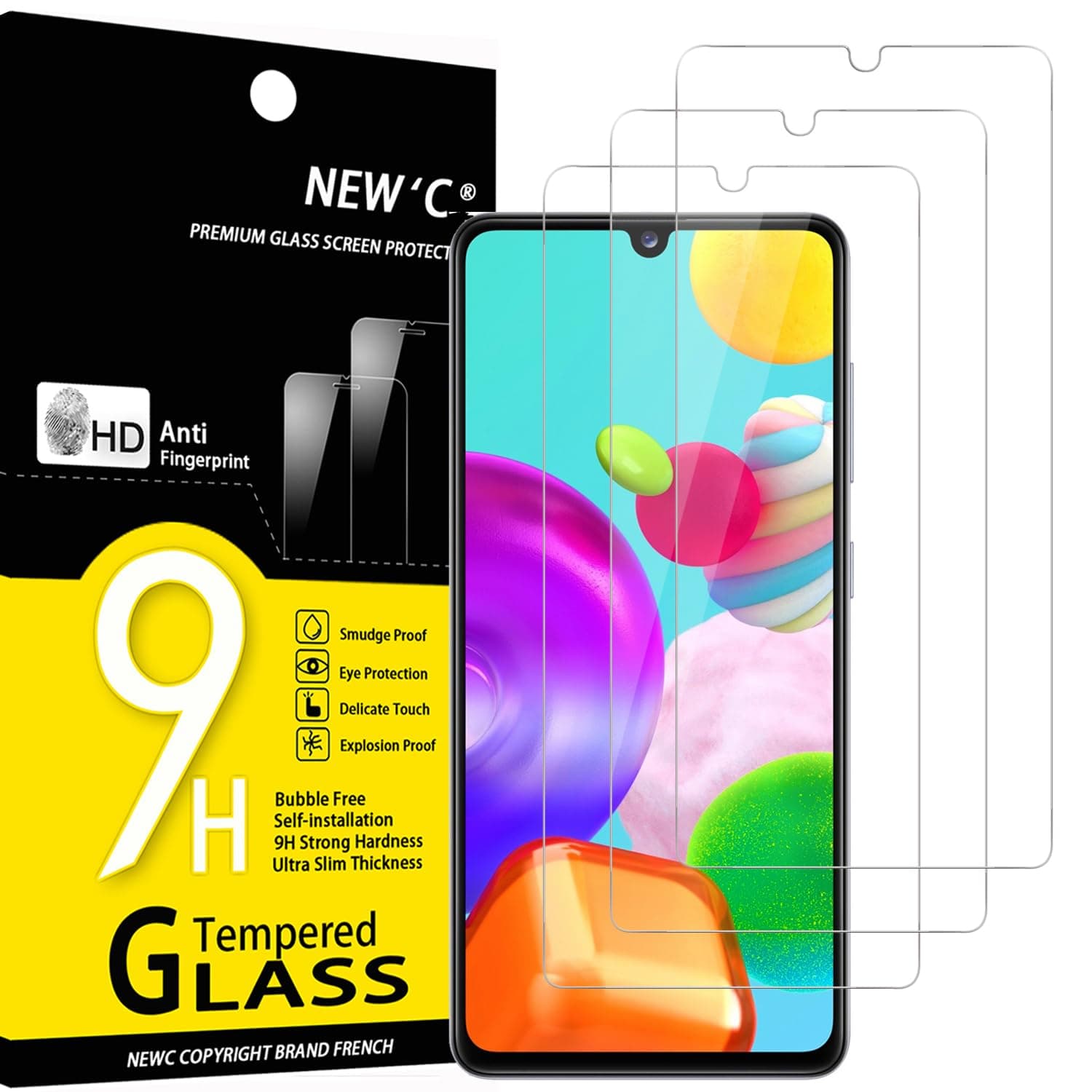 3 Pack Designed for Samsung Galaxy A41 Screen Protector Tempered Glass, Case Friendly Anti Scratch Bubble Free Ultra Resistant
