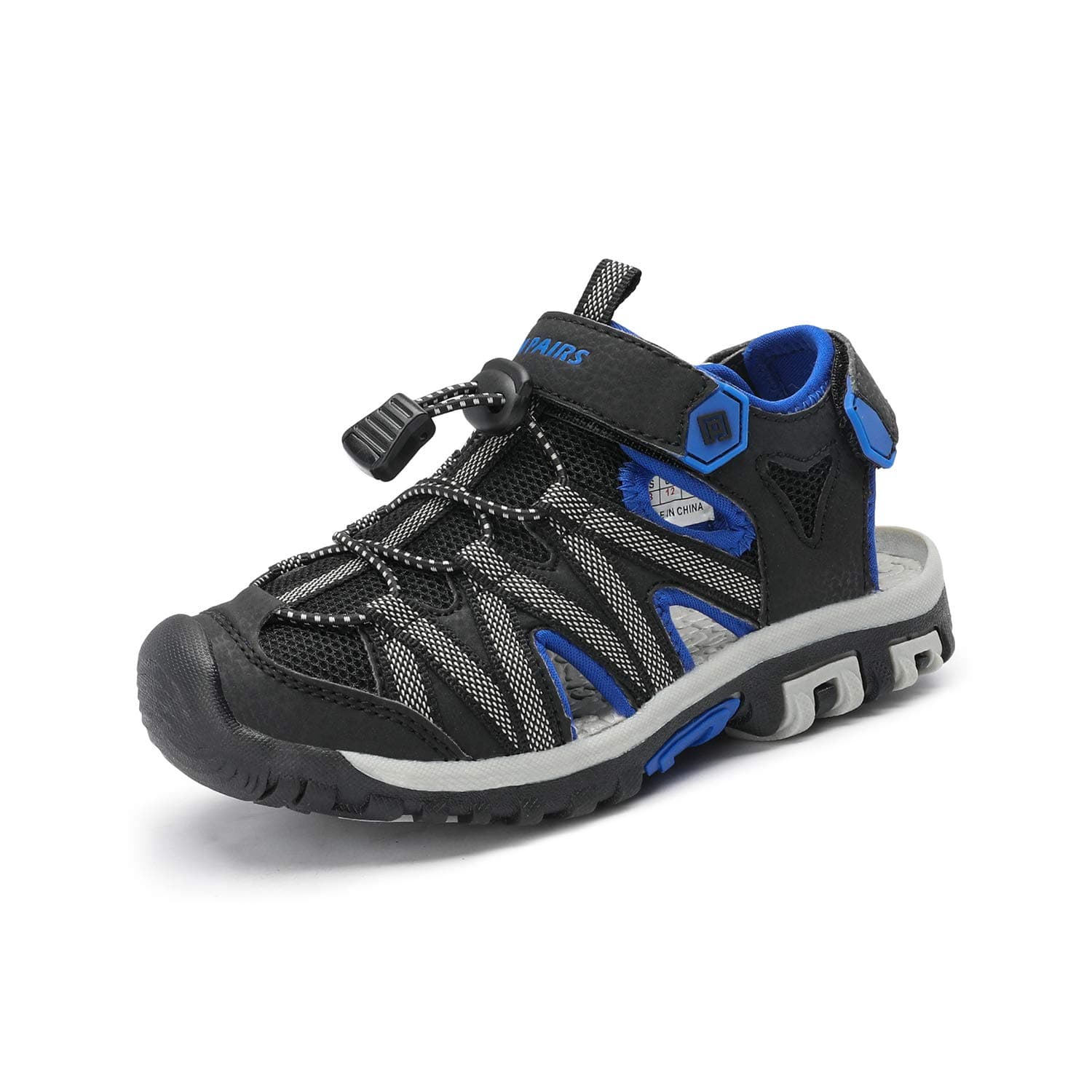 DREAM PAIRSBoys Girls 181108K Black Grey Blue Closed-Toe Outdoor Summer Sandals Size 1 M US Little Kid
