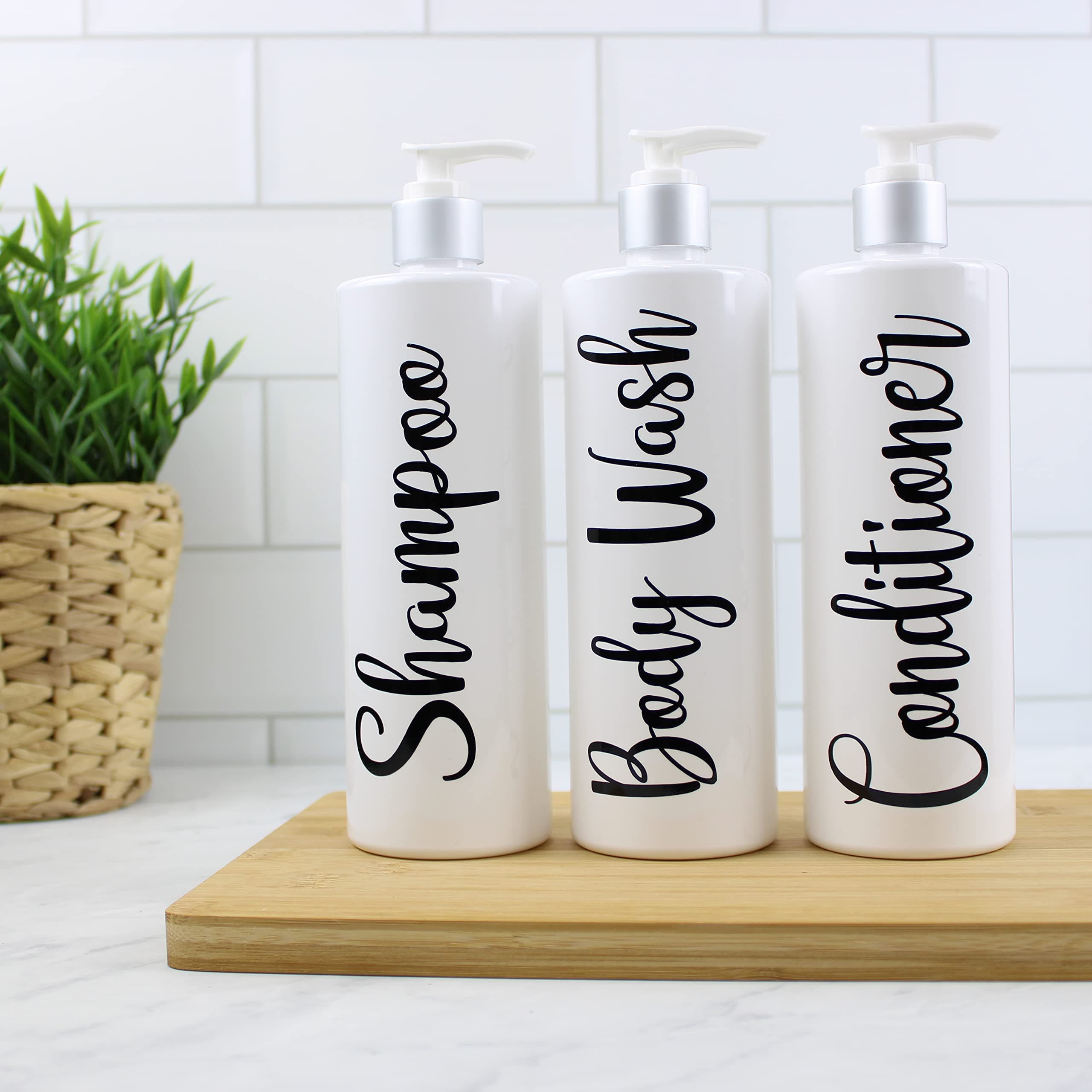 PERSONALISED Mrs Hinch Inspired Bathroom Bottle (Any Text/Font/Colour) (Ideal for Shampoo, Conditioner and Body Wash)
