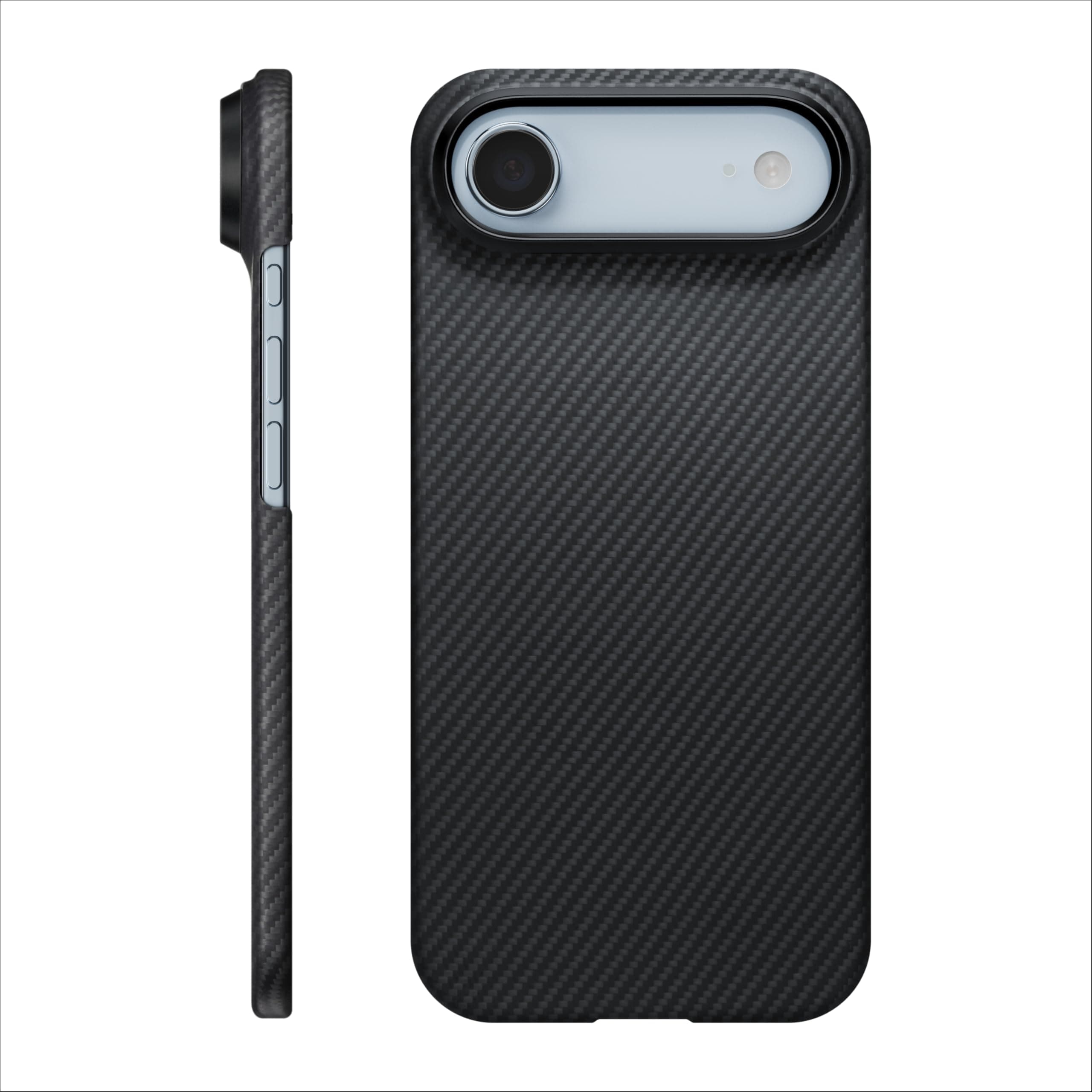 for iPhone Air Case 6.5", Compatible with MagSafe, Ultra-Slim Case with Caseless Touch Feeling, 600D Aramid Fiber Woven, Black/Grey(Twill)