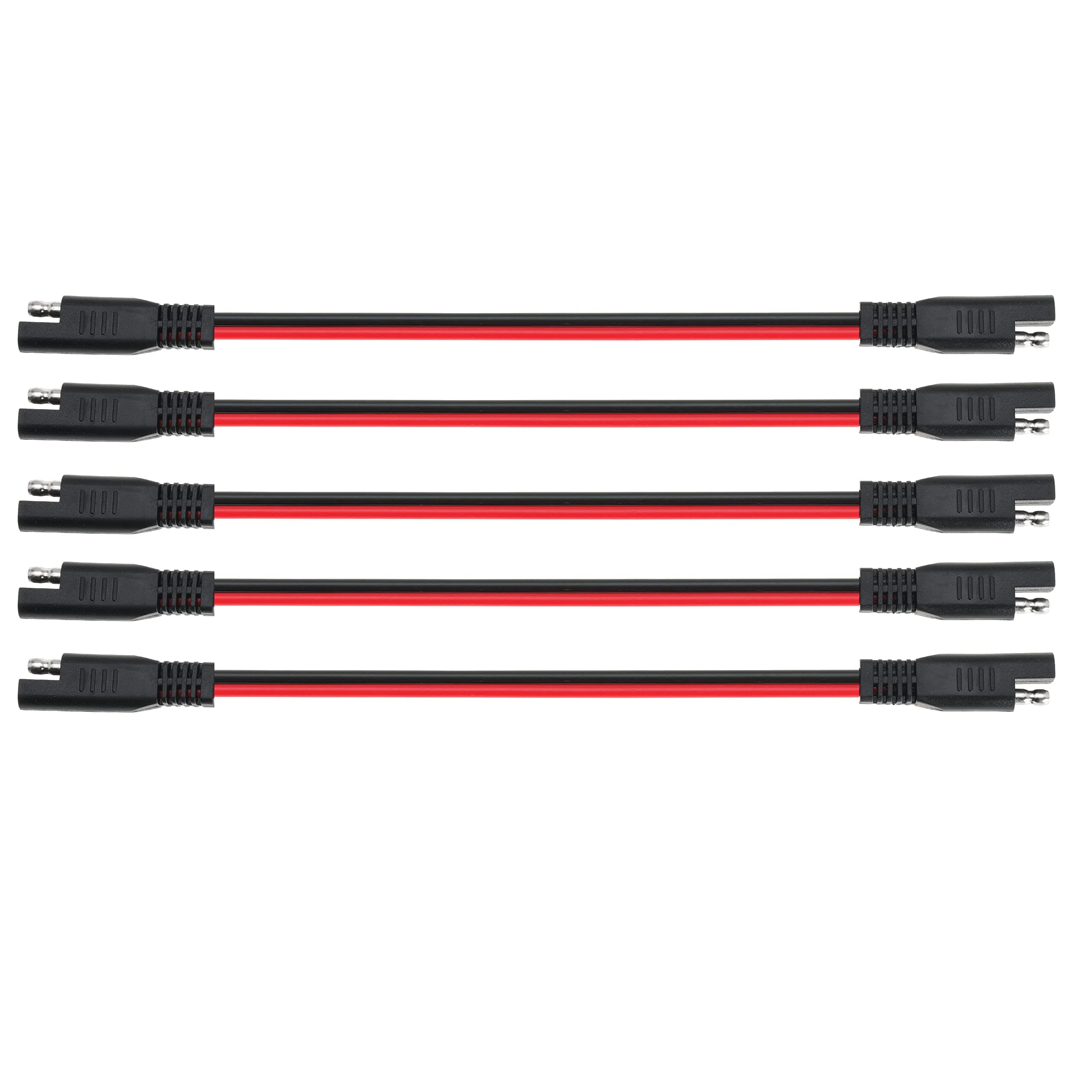 12 AWG SAE to SAE Extension Cable 12 Gauge 2-Pin SAE Connector Extension Cord with Dual Head Plug for Solar Panel Automotive Car Motorcycle 12in