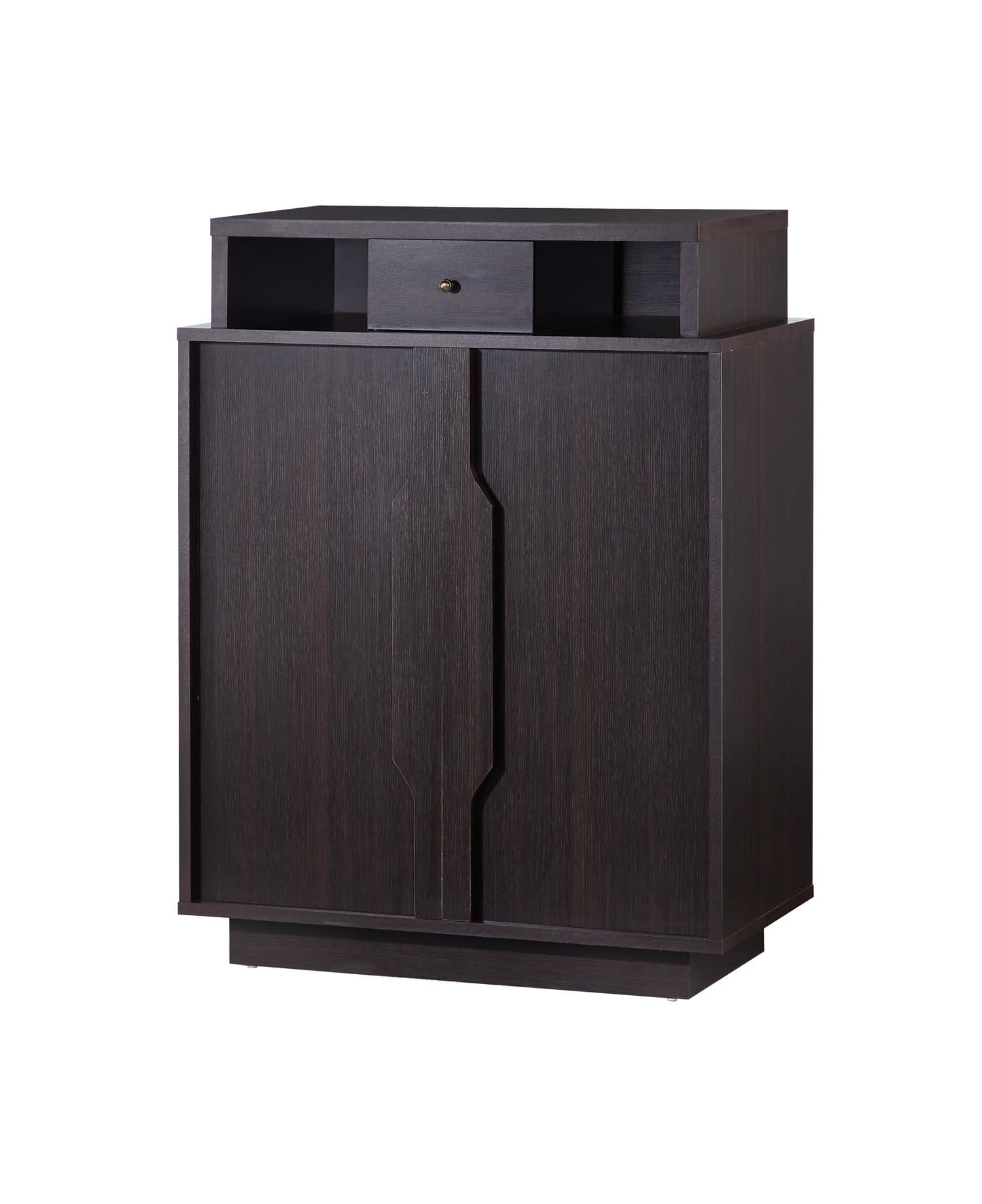 ioHOMES Marnie Modern Shoe Storage Cabinet with 5 Extra Shelving Units On Top, Espresso