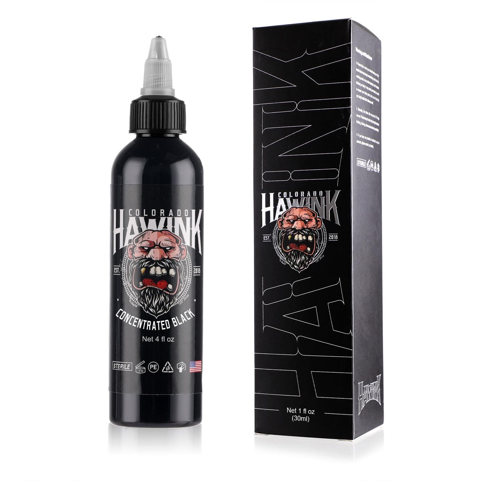 HAWINK Black Tattoo Ink 4oz(120ml) Friendly Pigment Tattoo Supplies Concentrated Black TI203-120-002