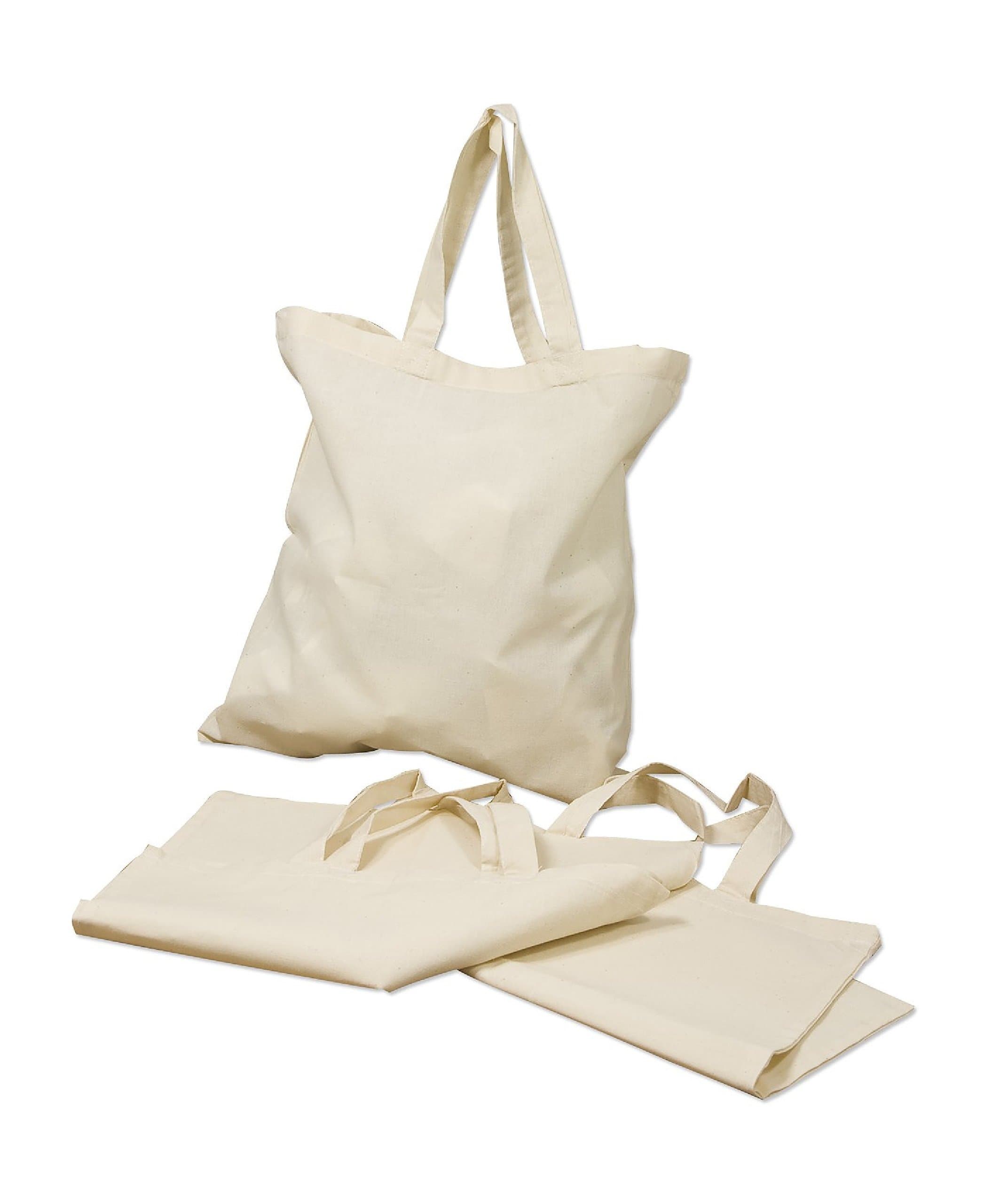 Georgiabags Best Deal! (3 Pack) Basic Reusable Cotton Tote Bags, Great for PROMOTIONAL GIFTS, DIY CRAFT & ARTS, PARTY FAVOR BAGS, SHOPPING GROCERY BAGS
