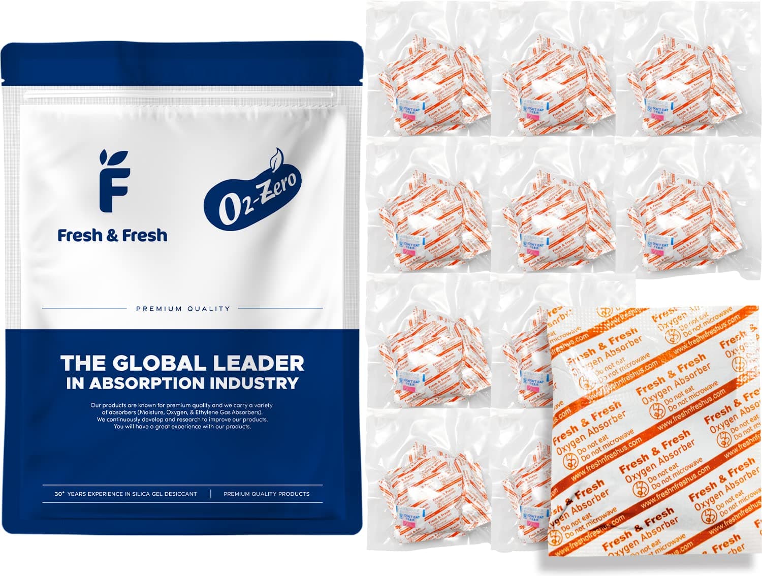 500 CC [100 Packets] Premium Oxygen Absorbers for Food Storage, Oxygen Absorbers (10 Bag of 10 Packets) - ISO 9001 & 14001 Certified Facility Manufactured