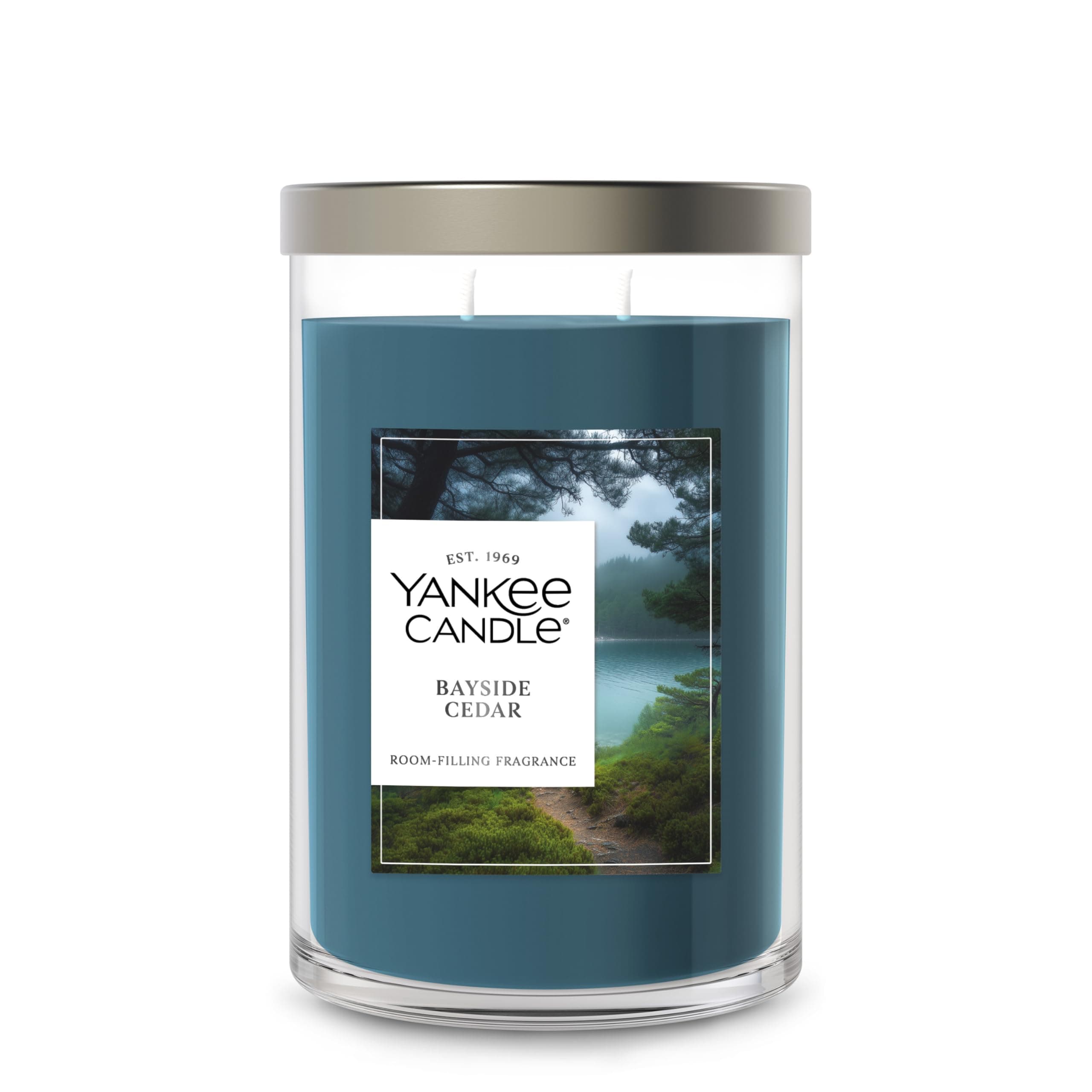 Bayside Cedar Scented, Signature 20oz Large Tumbler 2-Wick Candle, Over 60 Hours of Burn Time