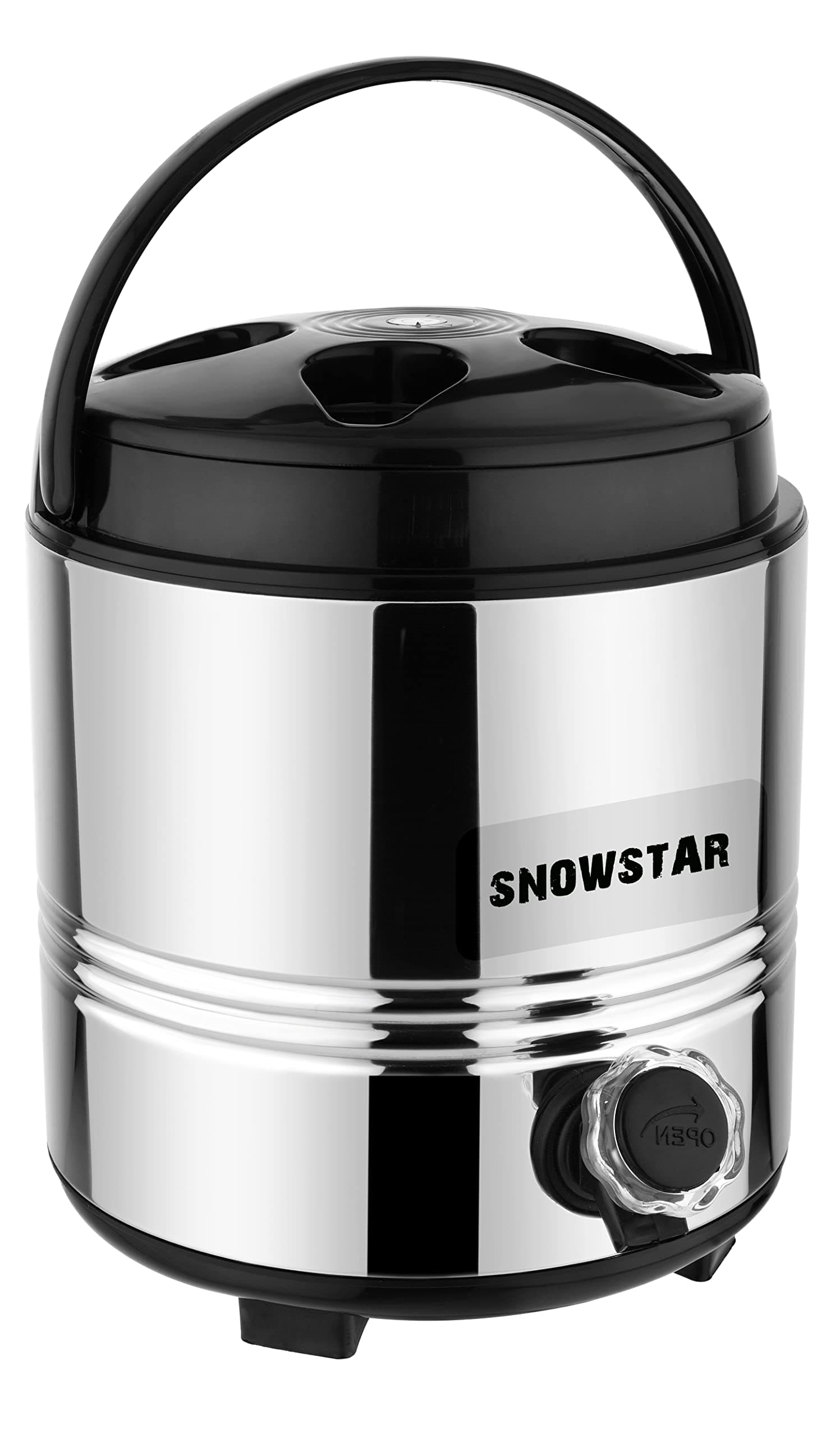 Snowstar® Stainless Steel Water Camper/Water Jug Vacuum Insulated Thermo Flask Beverage Dispenser, 5 Litre, Silver
