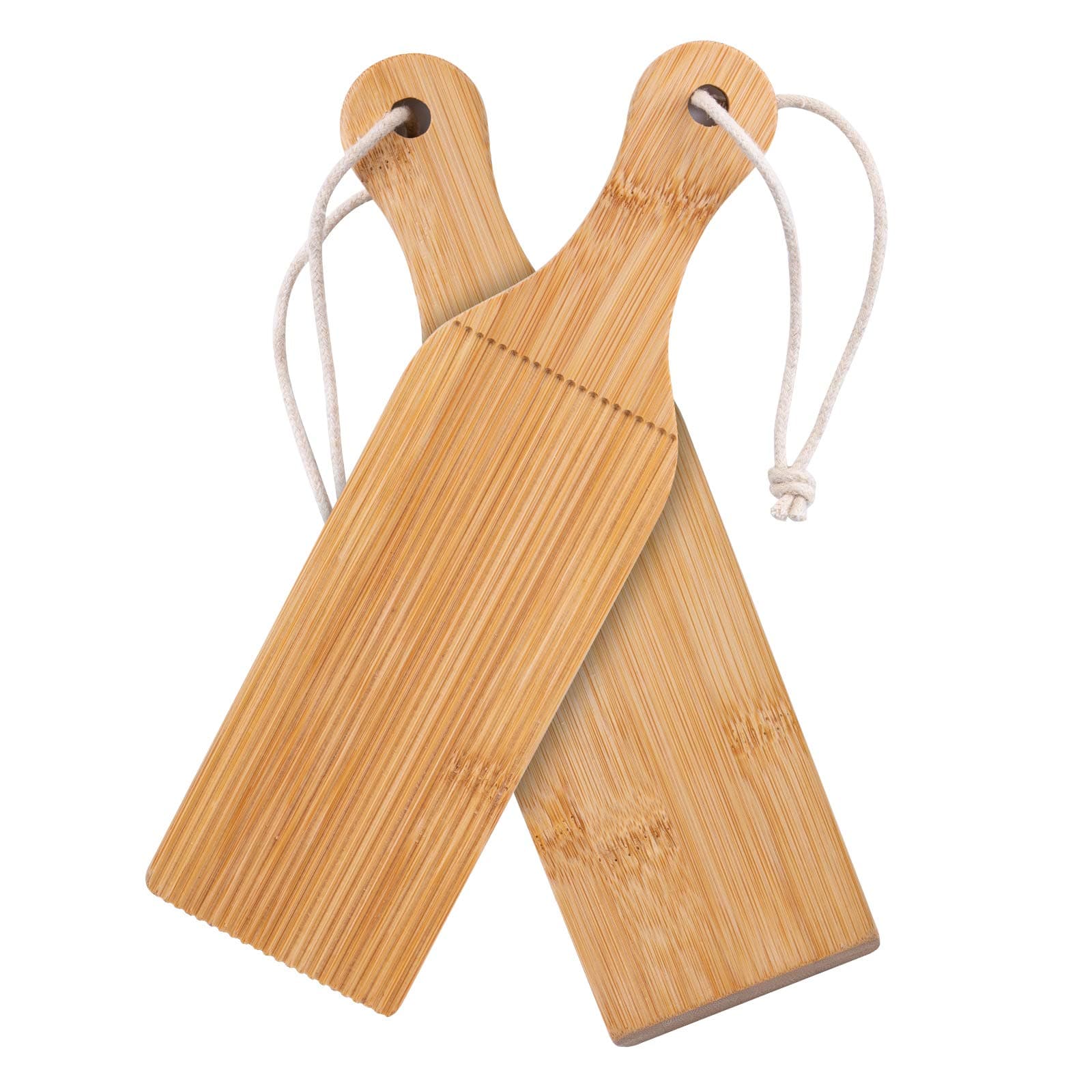 Gnocchi Board Butter Paddles - Bamboo Pasta Board Gnocchi Maker, Gnocchi Paddle Pasta Tools, 2 Packs