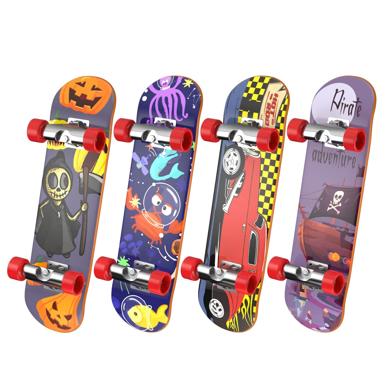 4 PCS Finger Professional Finger Boards Mini Skateboard Fingerboards for Creative Fingertips Movement, Skateboard Educational Party Favors Novelty
