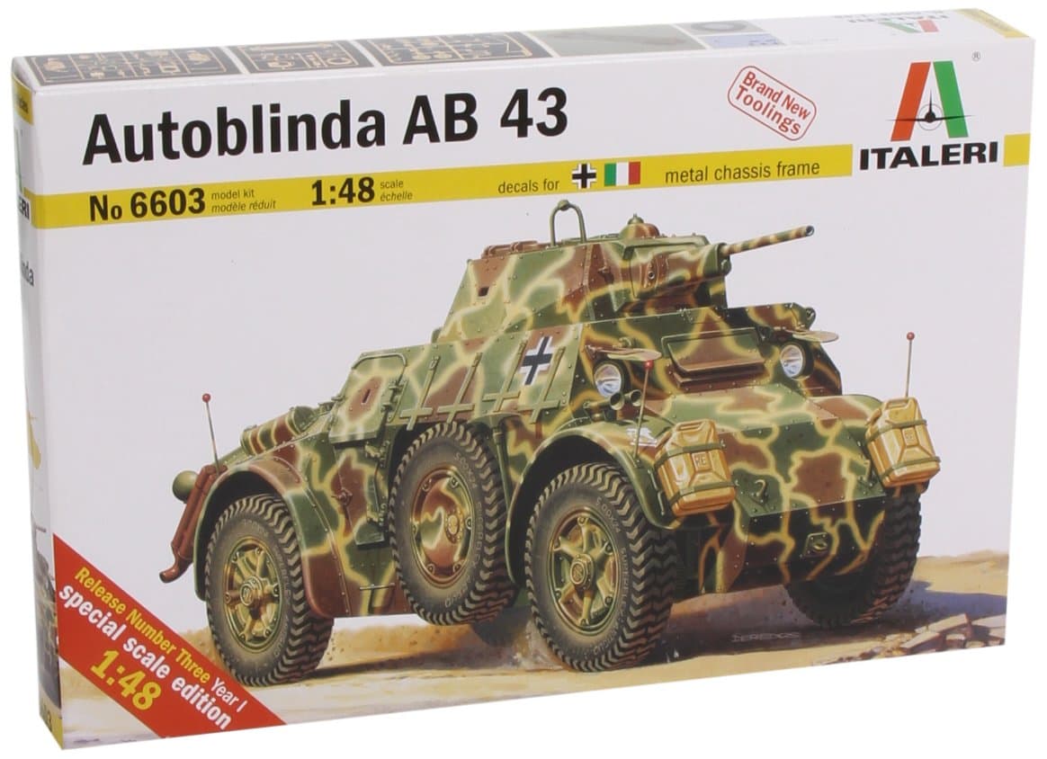 Italeri I6603 Model Assault Tank 'Autoblinda AB43' Scale 1:48