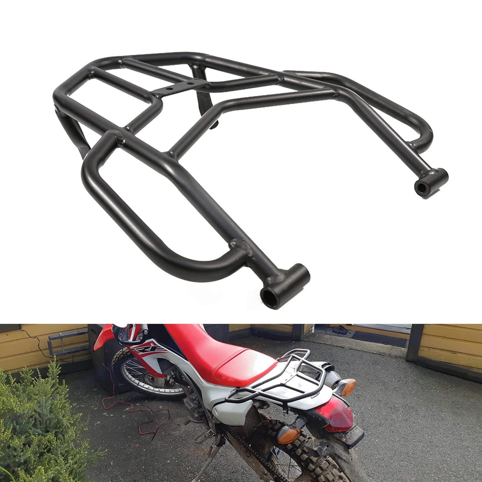 COPART Motorcycle Rear Luggage Rack with Hand Grip Rail Bar for Honda CRF250L CRF250M CRF250 Rally 2012-2019 (Black)
