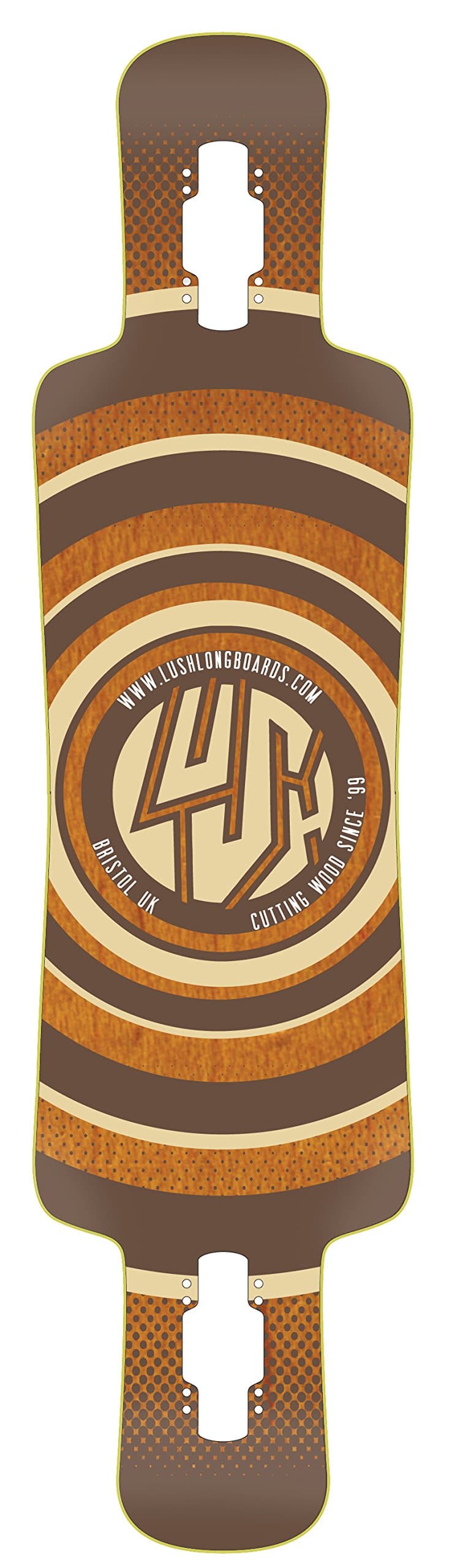 Lush Longboard Deck Symbian 3D Woodgrain Deck