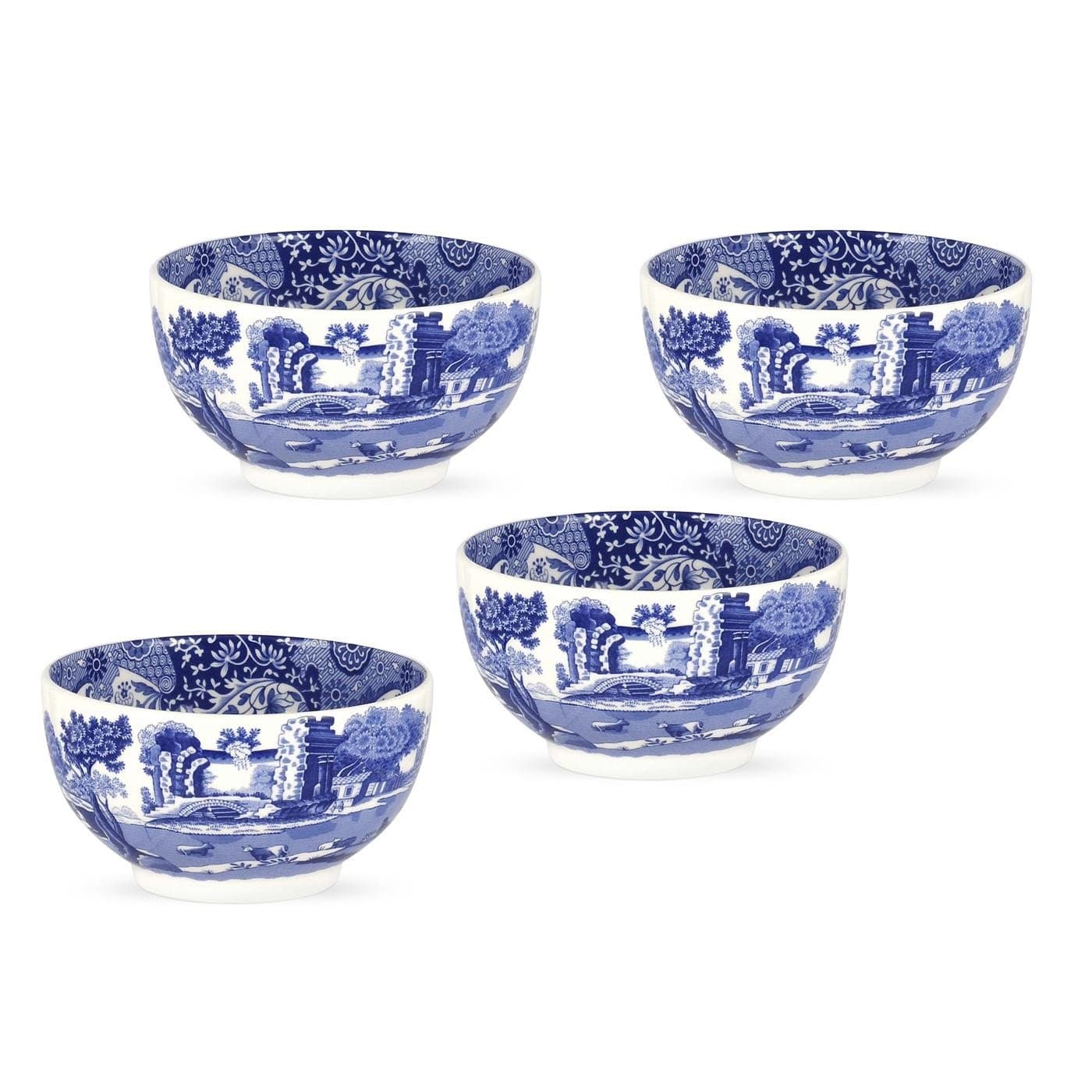 Spode Blue Italian Dip Bowls 4.25 Inch Set Of 4